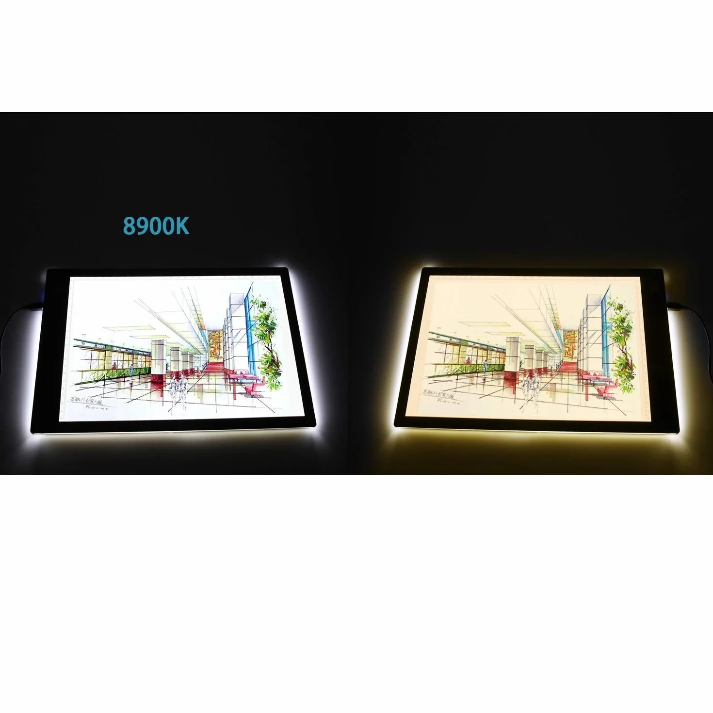 A4 Tracing Light Box Ultra-sottile 5mm USB LED Regolabile per Artisti Disegno Animazione