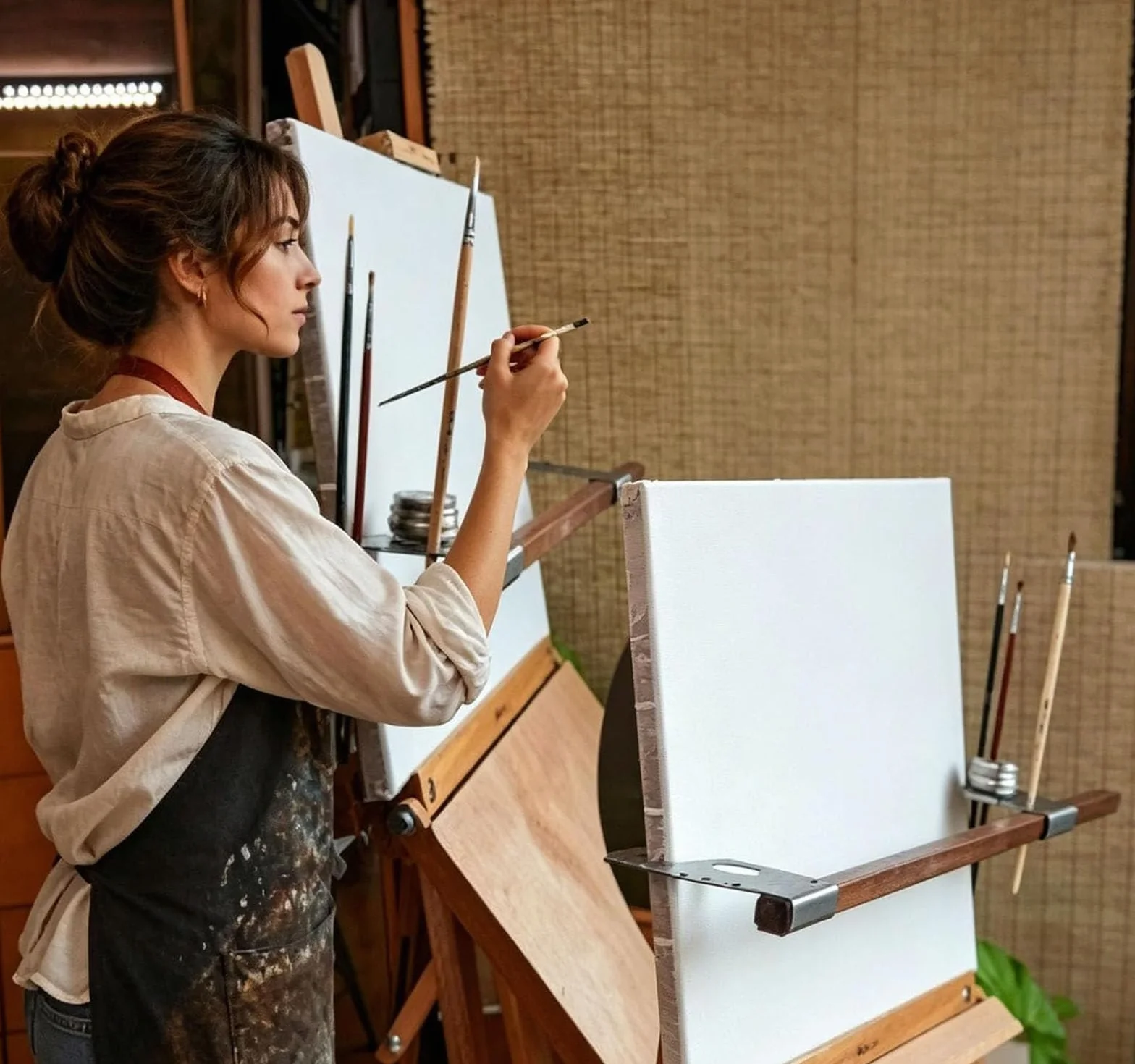 Ponte di supporto per mano artista, barra regolabile poggiamano cavalletto, pittura disegno dettaglio