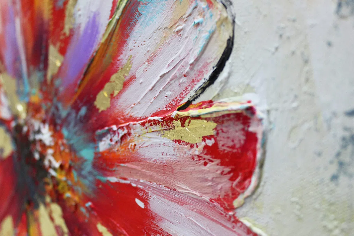 YS-Art Quadro acrilico su tela dipinto a mano Bellissimo Struttura moderna decorazione murale Immagine da parete colori vivaci 140x70 cm
