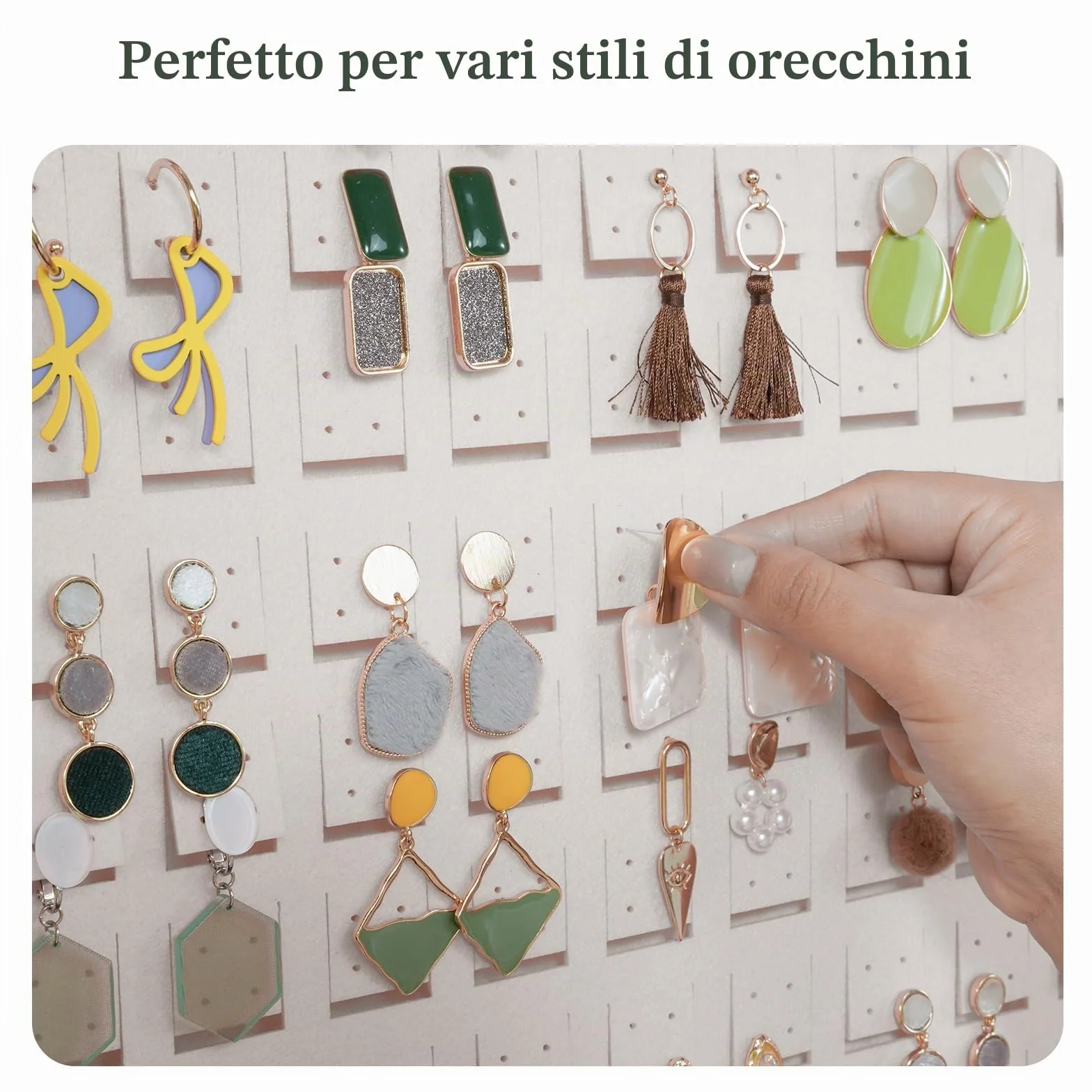 Lolalet Porta Orecchini Organizer 608 Fori Beige