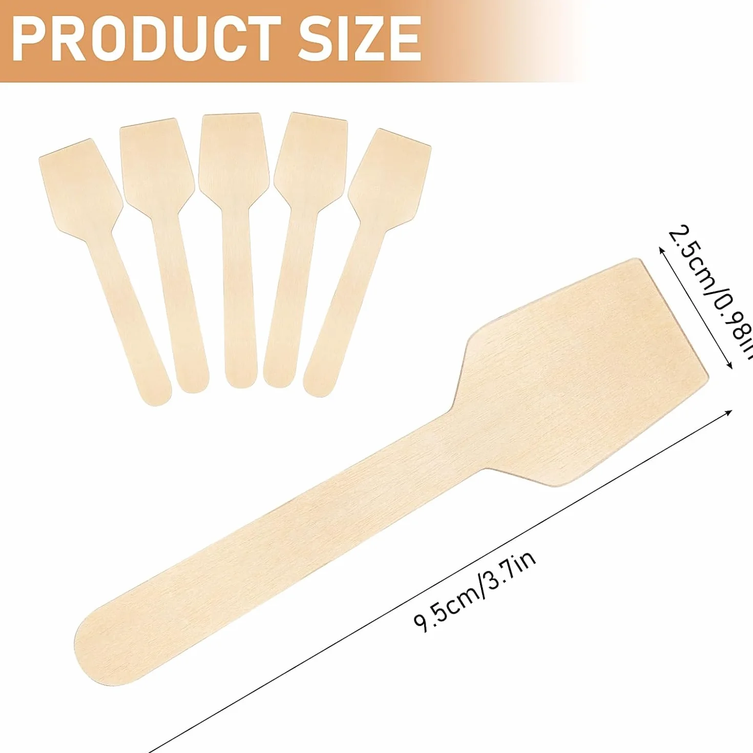 Mini cucchiai in legno da 9,5 cm usa e getta per gelato yogurt dessert 1000 pezzi