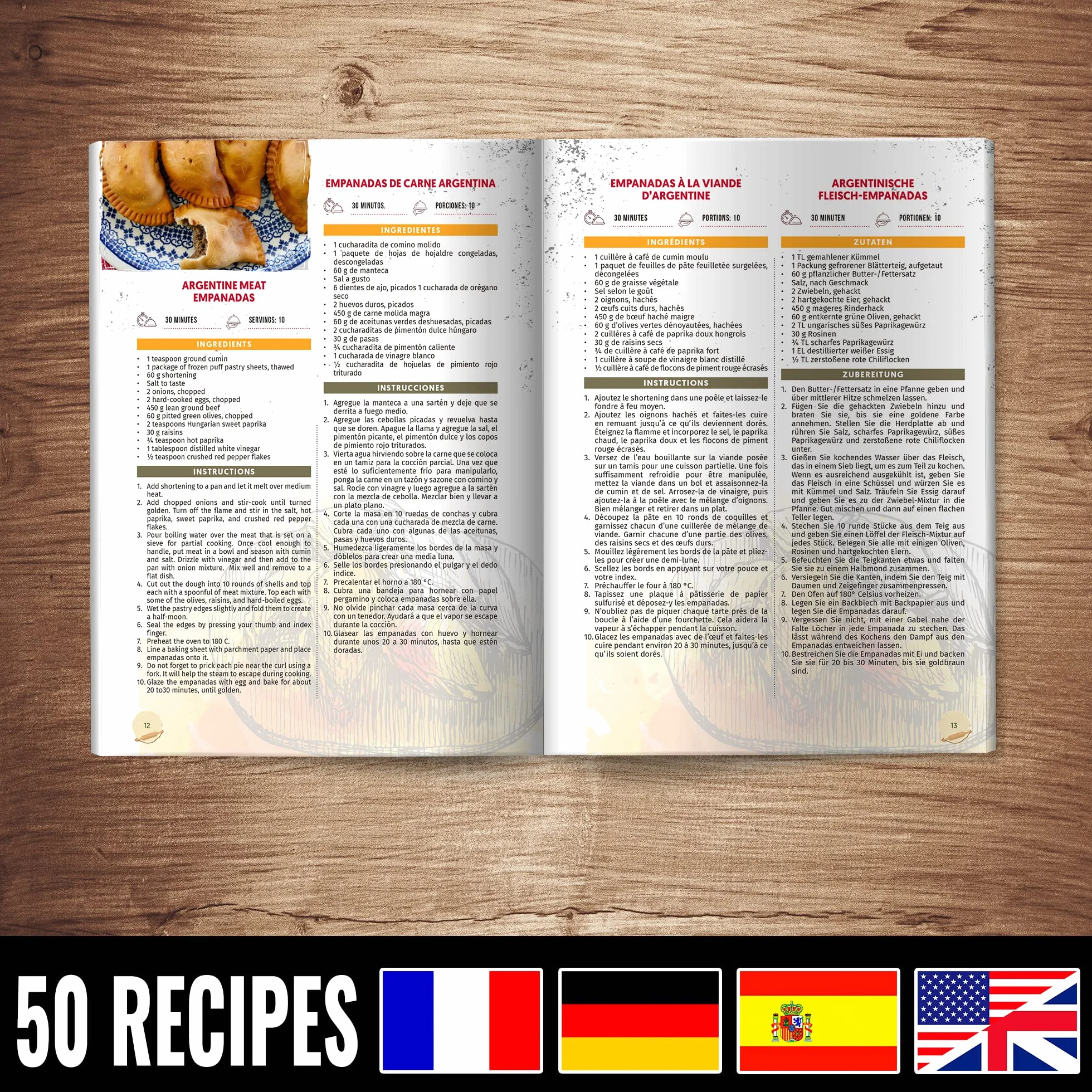 Stampi per Empanadas 7 pezzi, Set con Ricettario e Ciotole