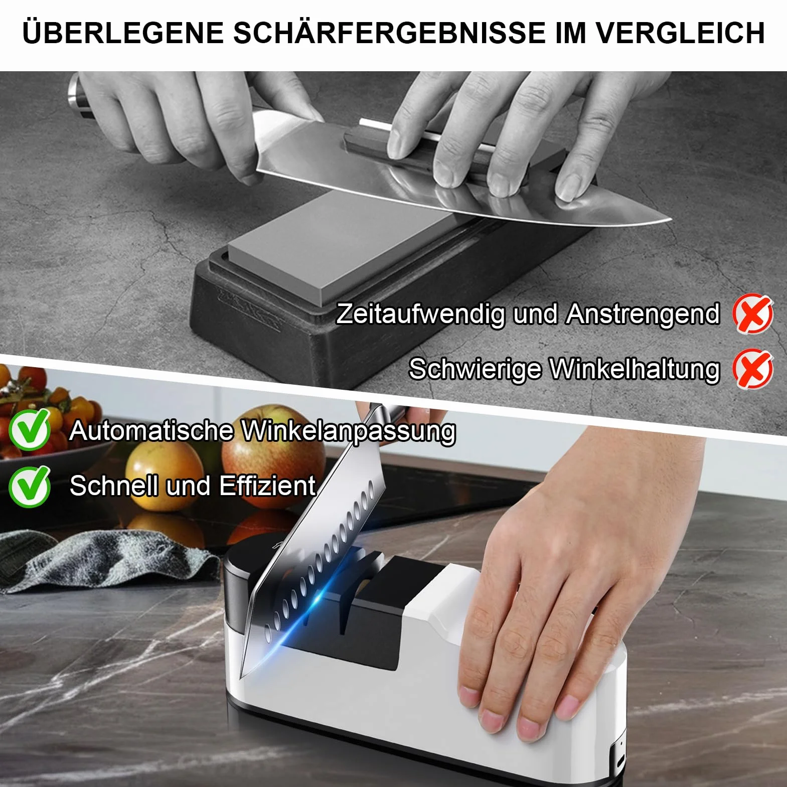 Affilacoltelli Elettrico Professionale di Alta Precisione SOARFLY per Coltelli da Cucina