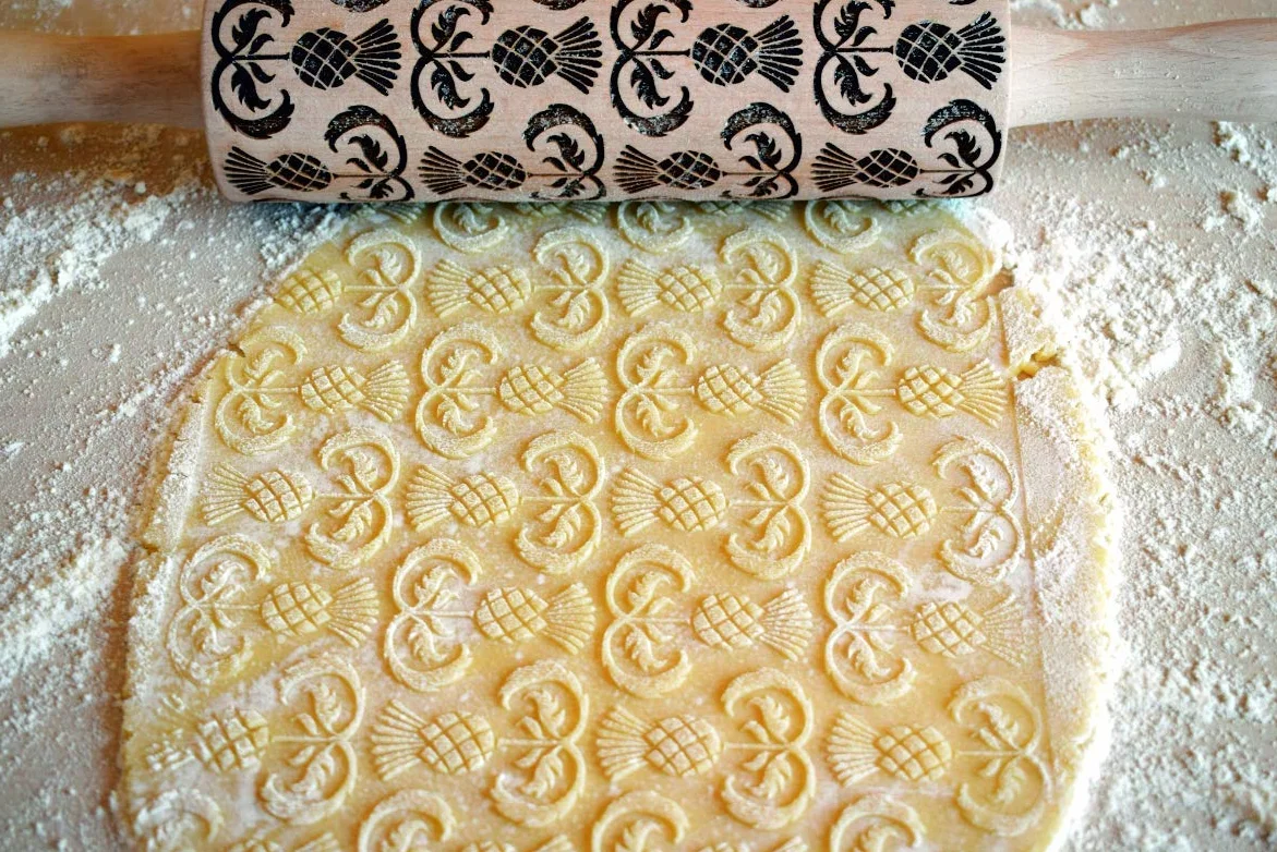 CARDO Mattarello Legno Goffrato | Mattarello Inciso | Rullo per Biscotti e per Modellare | Mattarello Decorativo per Biscotti di Algis Crafts