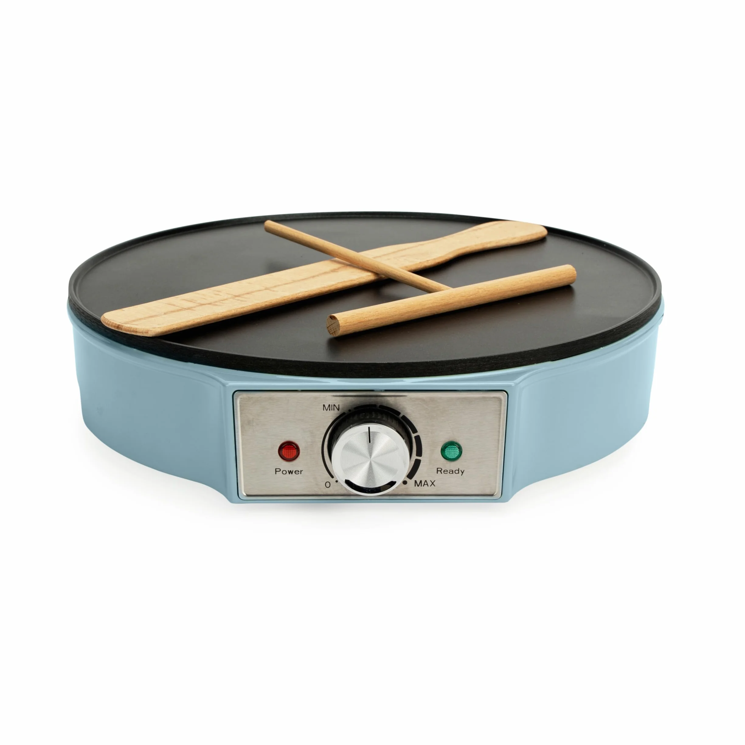 Giles & Posner Crepe Maker Piastra Elettrica Antiaderente 30 cm 1000W Temperatura Regolabile Blu