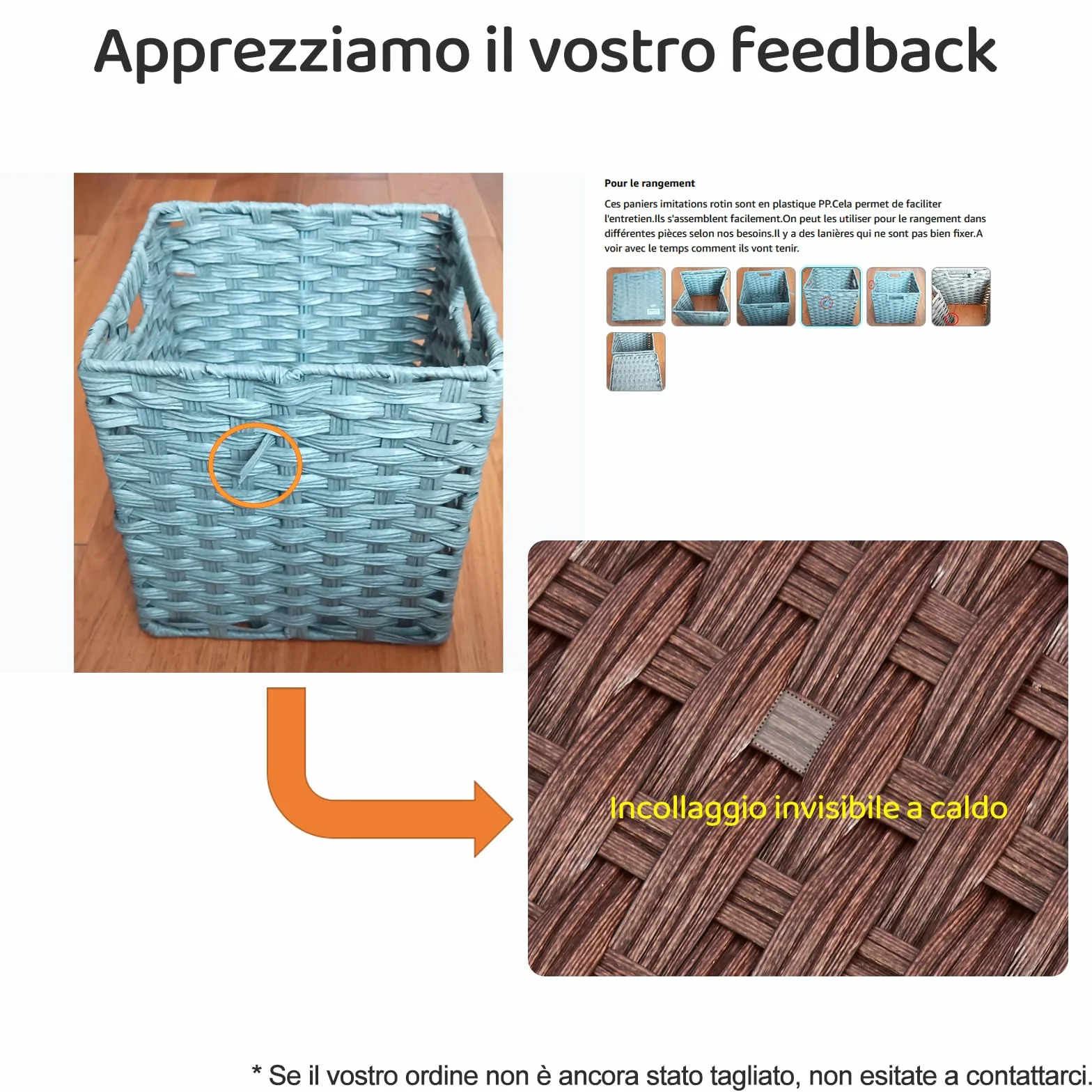 MANGATA Cubi portaoggetti 28x28x28 cm cesto intrecciato polipropilene Popcorn 2 pezzi
