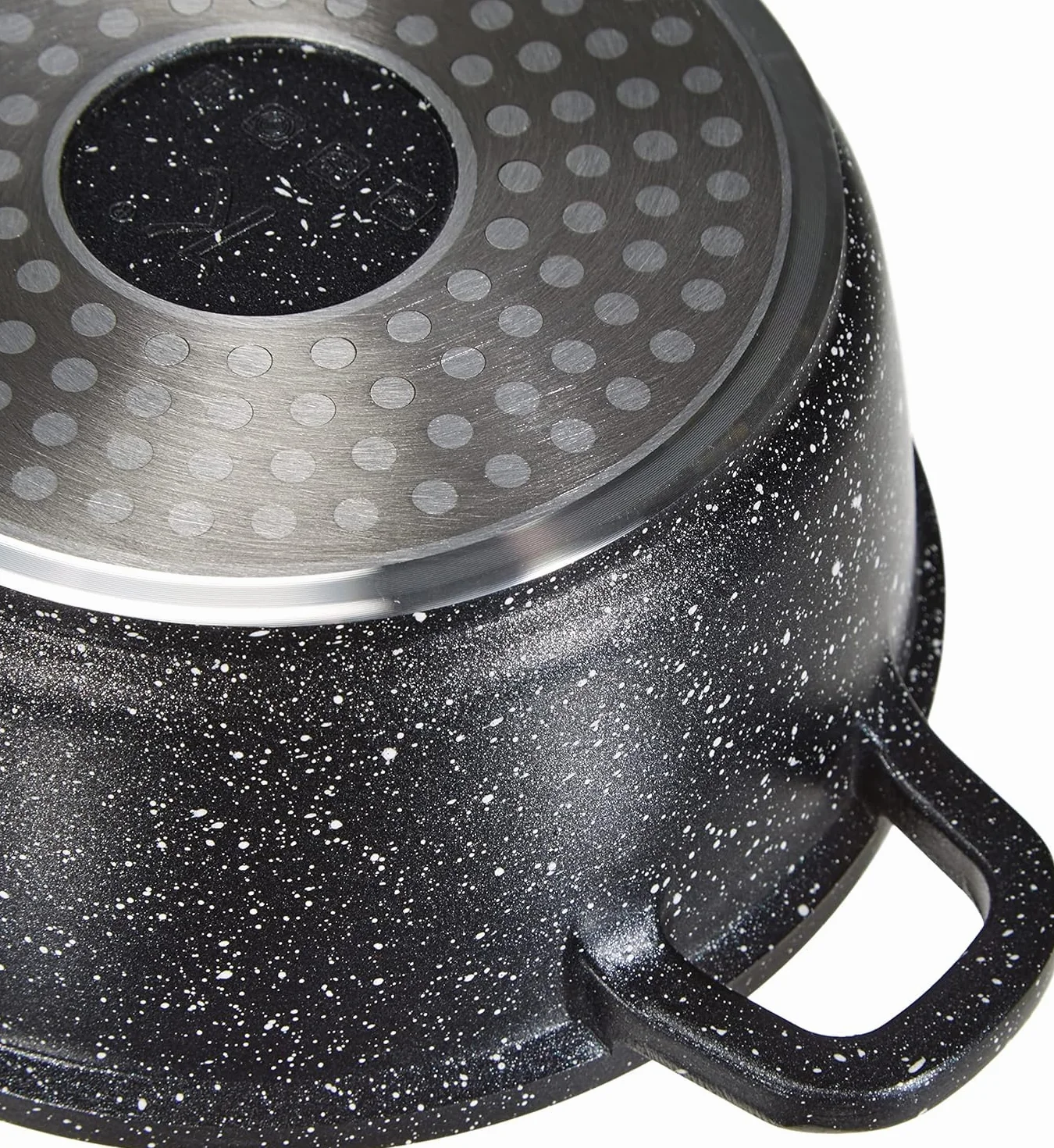 KAMBERG Pentola 20 cm, Ghisa di Alluminio, Rivestimento Antiaderente di Alta Performance Pietra, Coperchio in Vetro, Tutti Fornelli y induzione, Senza PFOA