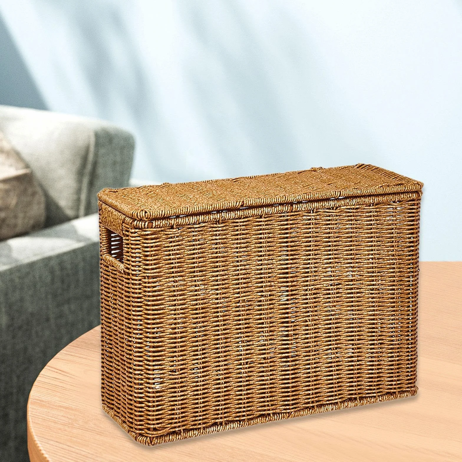 Cestino Portaoggetti Intrecciato in PP Porta Riviste S 38x15x27 cm