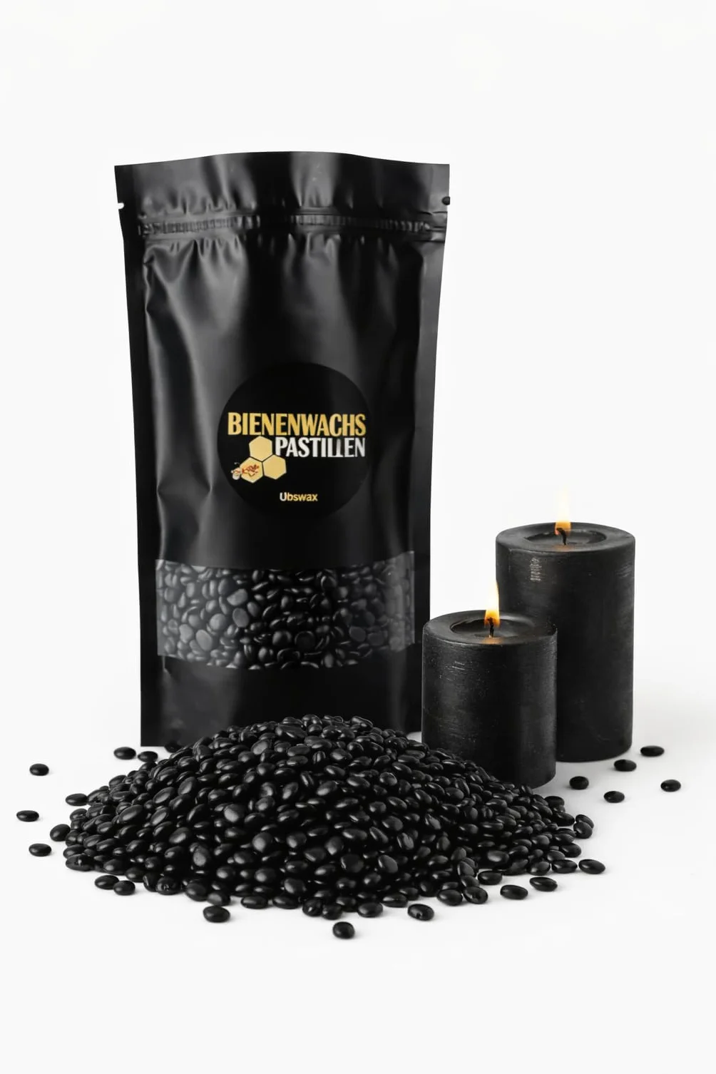 Pastiglie di Cera d'api Fai da Te – Profumo Naturale, Versatile per Candele e Cosmetici (Nero, 1000g)