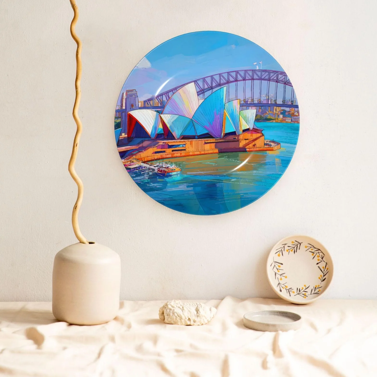 Pennarello Sydney Opera House Bone China talerz dekoracyjny porcelanowy 4 rozmiary zestaw do ściany i stołu