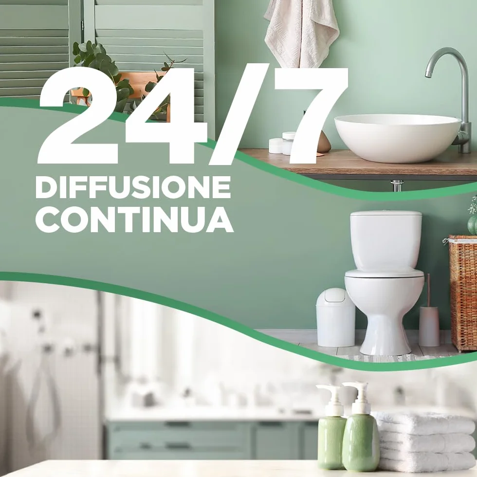 Airwick Profumatore per Bagno, Confezione da 6 Profumatori Active Fresh Bagno da 74ml, al profumo di Magnolia, Deodorante Ambiente 75ml