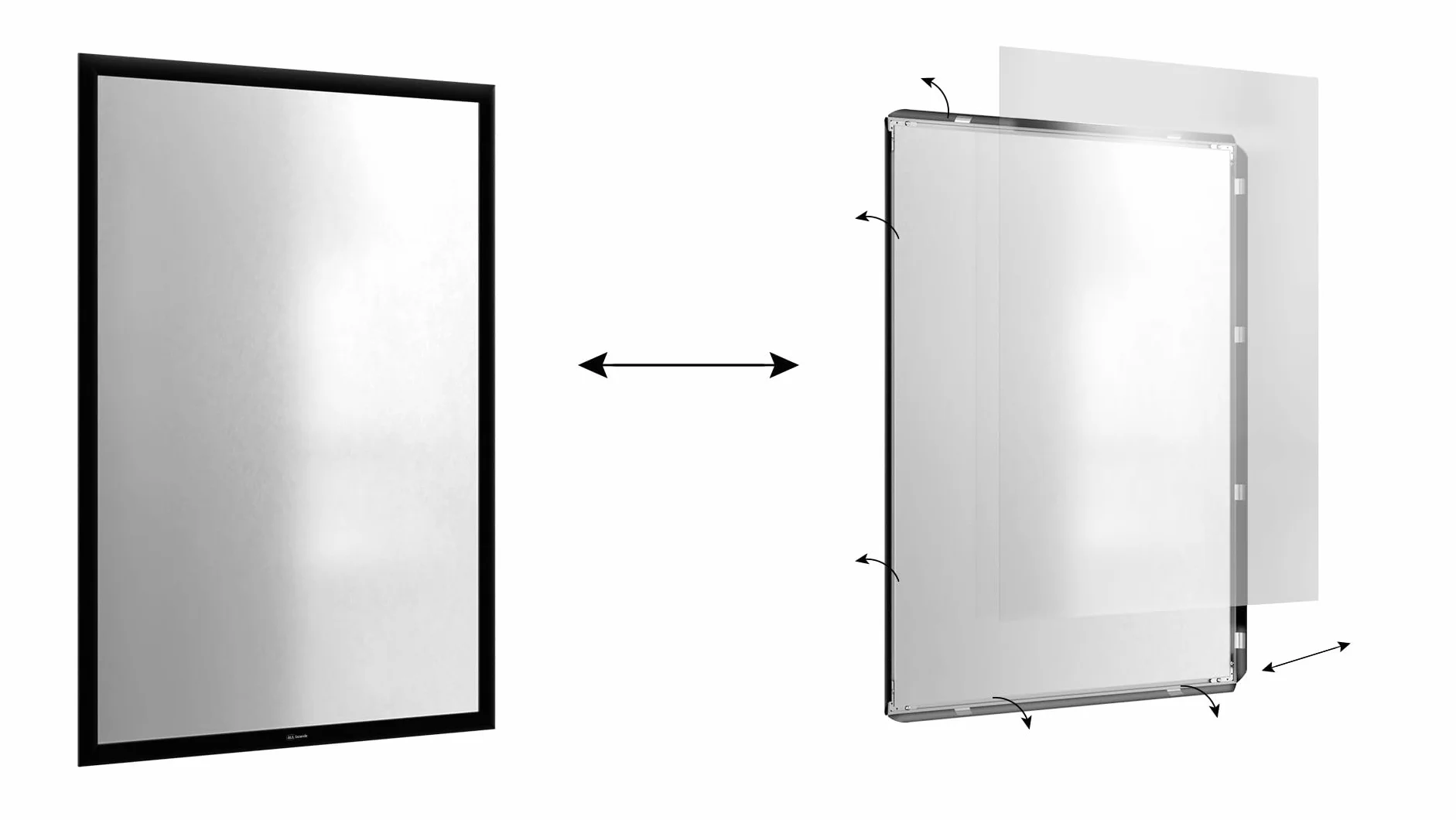 ALLboards Cornice a scatto A1 nera con profilo a scatto