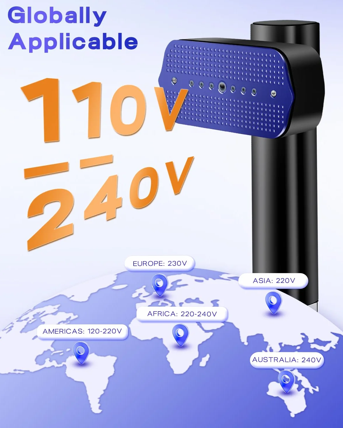Stiratore Verticale a Vapore 1300W 110-240V 2-in-1 Ferro da Stiro da Viaggio Mini Riscaldamento Rapido 15s 800g Leggero Portatile