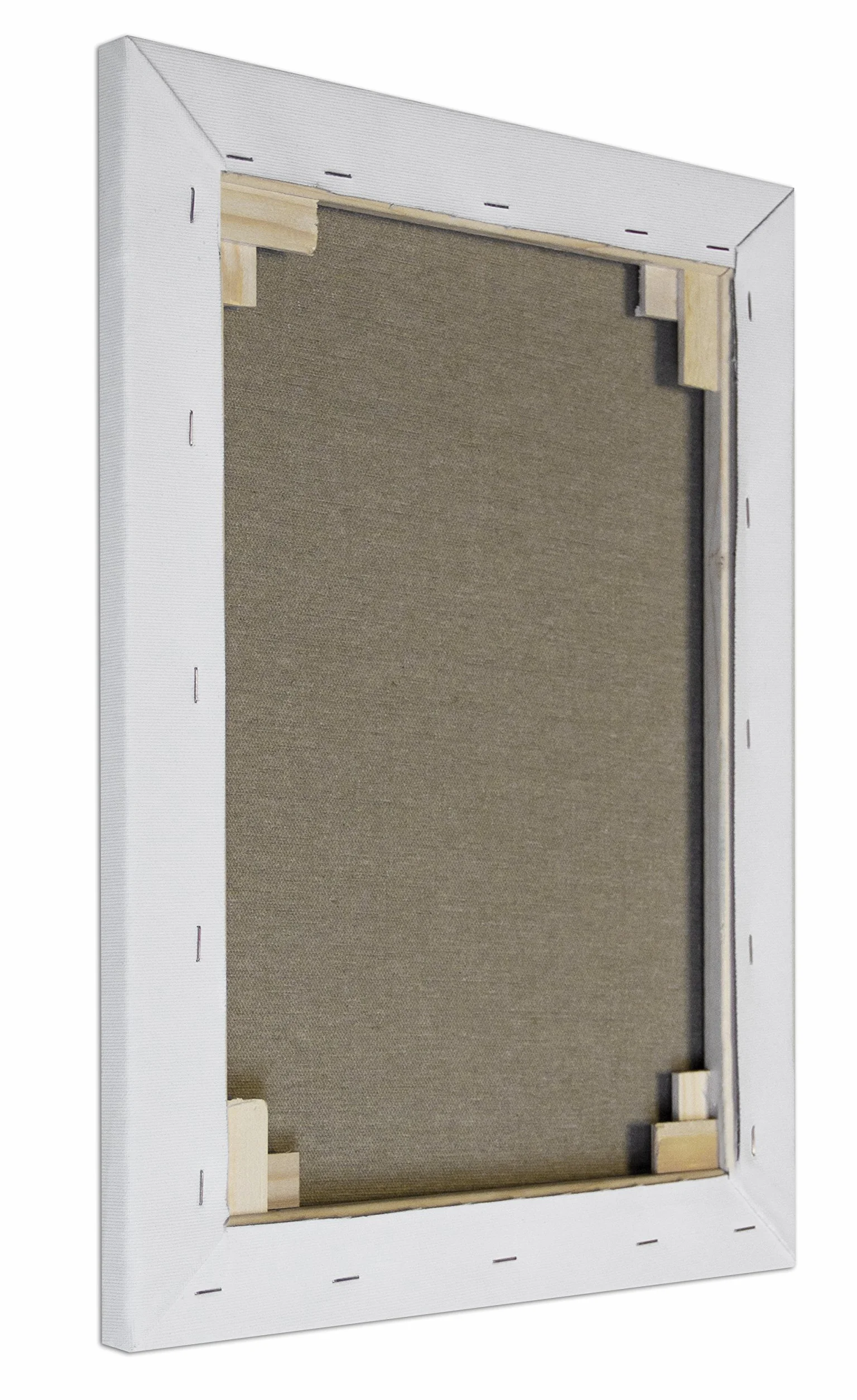 Telaio per Pittori da dipingere Legno di Abete Cotone Bianco 100 x 80 x 1.7 cm Made in Italy