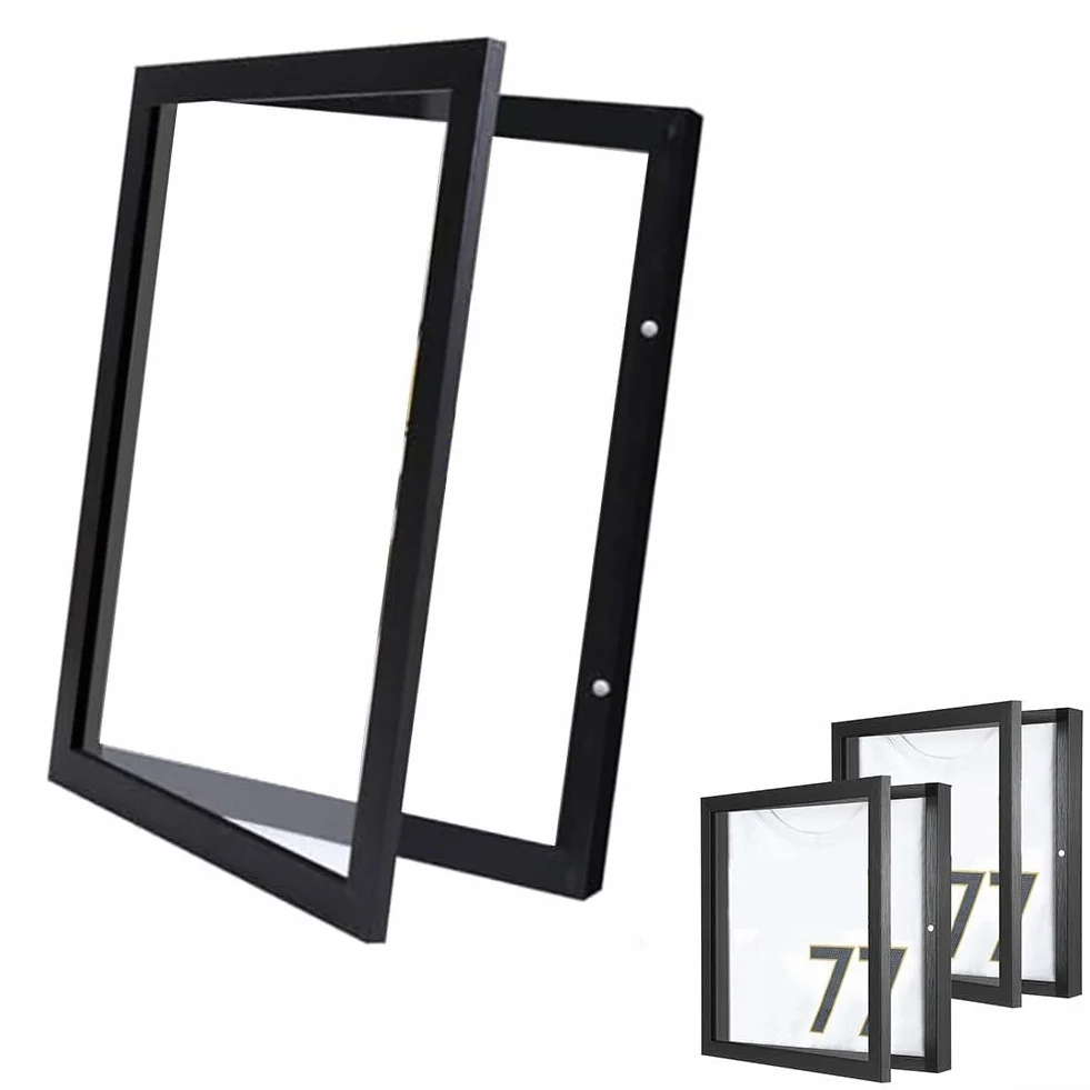 Cornice in legno per maglietta da calcio, cornice shadow box resistente ai raggi UV per magliette e maglie, adatta per la decorazione di casa e ufficio (14 * 18 pollici / 35,5 x 45,7 cm)