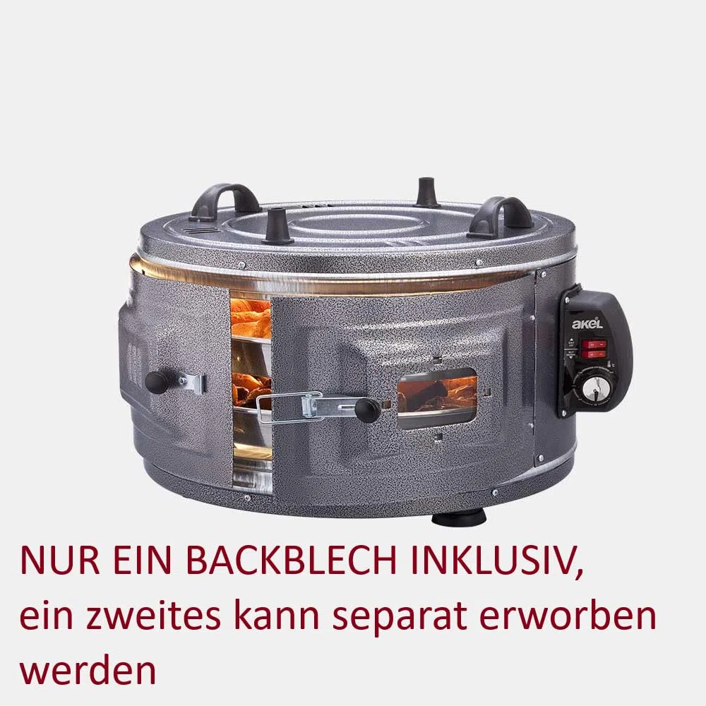 AKEL Forno elettrico rotondo AF210 XL Mini forno per pizza portatile a due livelli