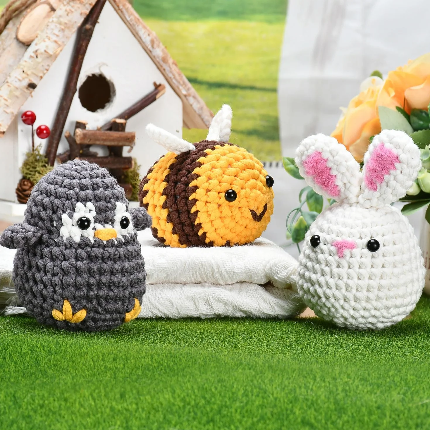 Kit Uncinetto Principianti Amigurumi con Video Tutorial Set Crochet Animale Carino
