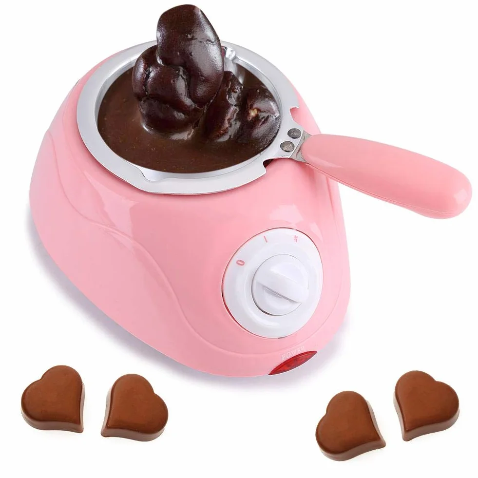 Strumento elettrico per fonduta di cioccolato con set stampi 2 livelli temperatura per torte biscotti cupcakes