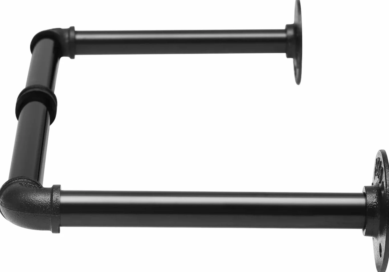 eSituro Asta Appendiabiti da Muro, Attaccapanni a Tubo, Barra Porta Abiti, Stile Industriale, in Metallo, per Ingresso e Camera da Letto, Nero, 79cm