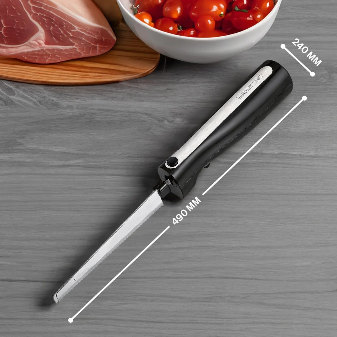 Clatronic Coltello Elettrico EM 3702 120W Cucina Acciaio Inox Nero