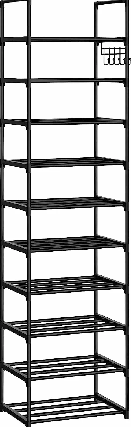 Vicye Scarpiera 10 Ripiani Porta Scarpe Slim Metallo Nera