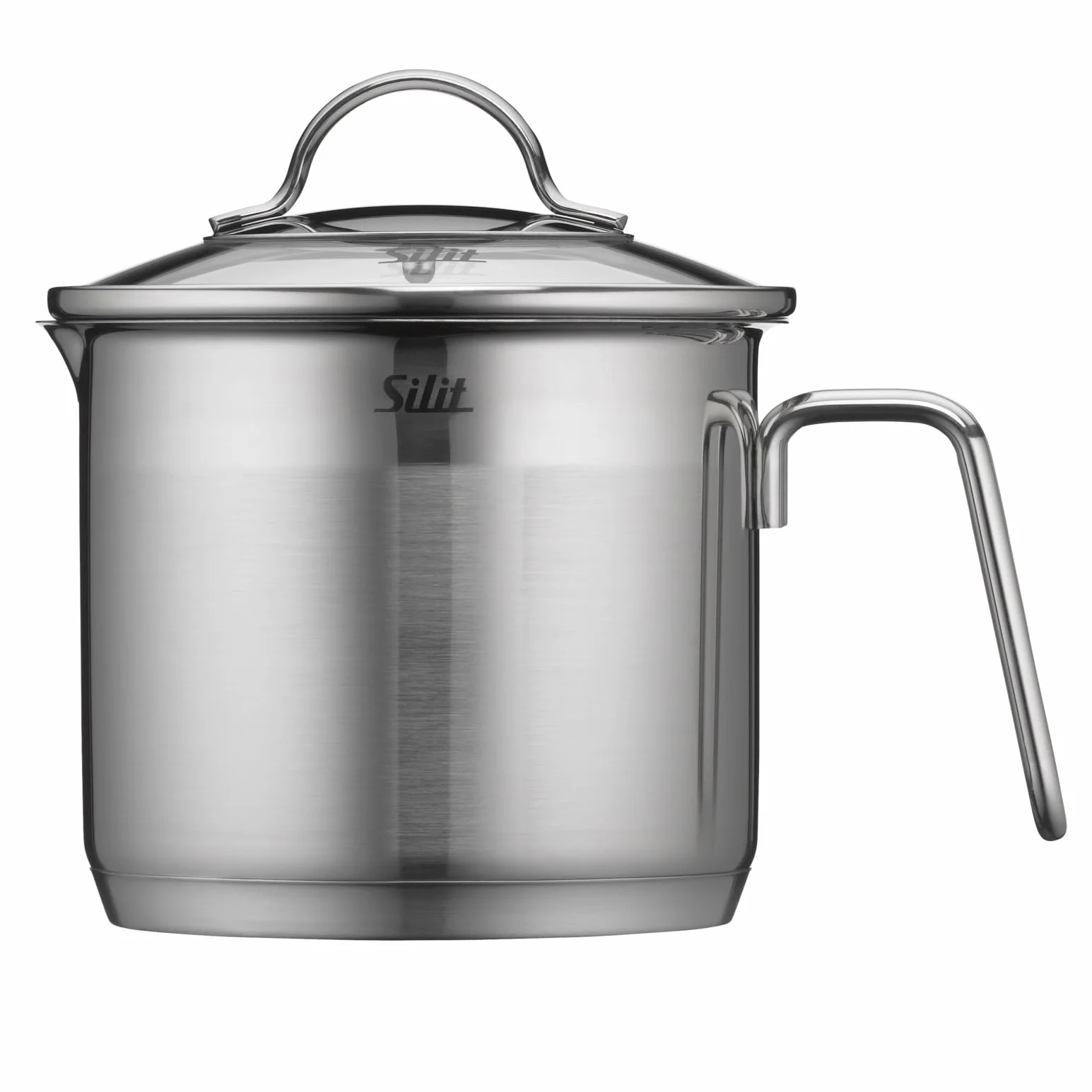 Silit pentolino per Latte Ø 14 cm ca. Coperchio in Vetro e Acciaio Inox Lucido, Adatto per induzione, Lavabile in lavastoviglie