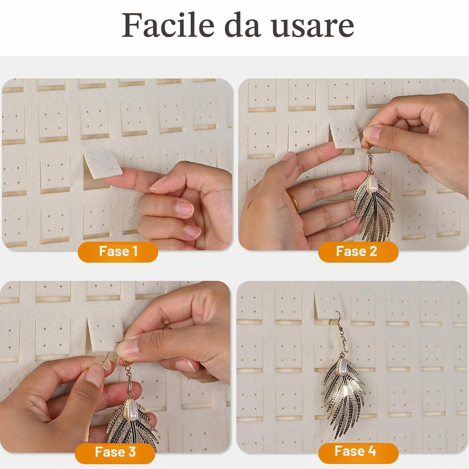 Lolalet Porta Orecchini Organizer 608 Fori Beige