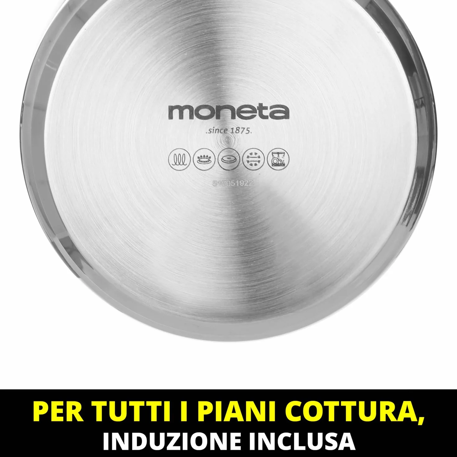 Moneta Allegro Bollilatte 14 cm in Acciaio Inox per tutti i Fuochi 1.8 Litri