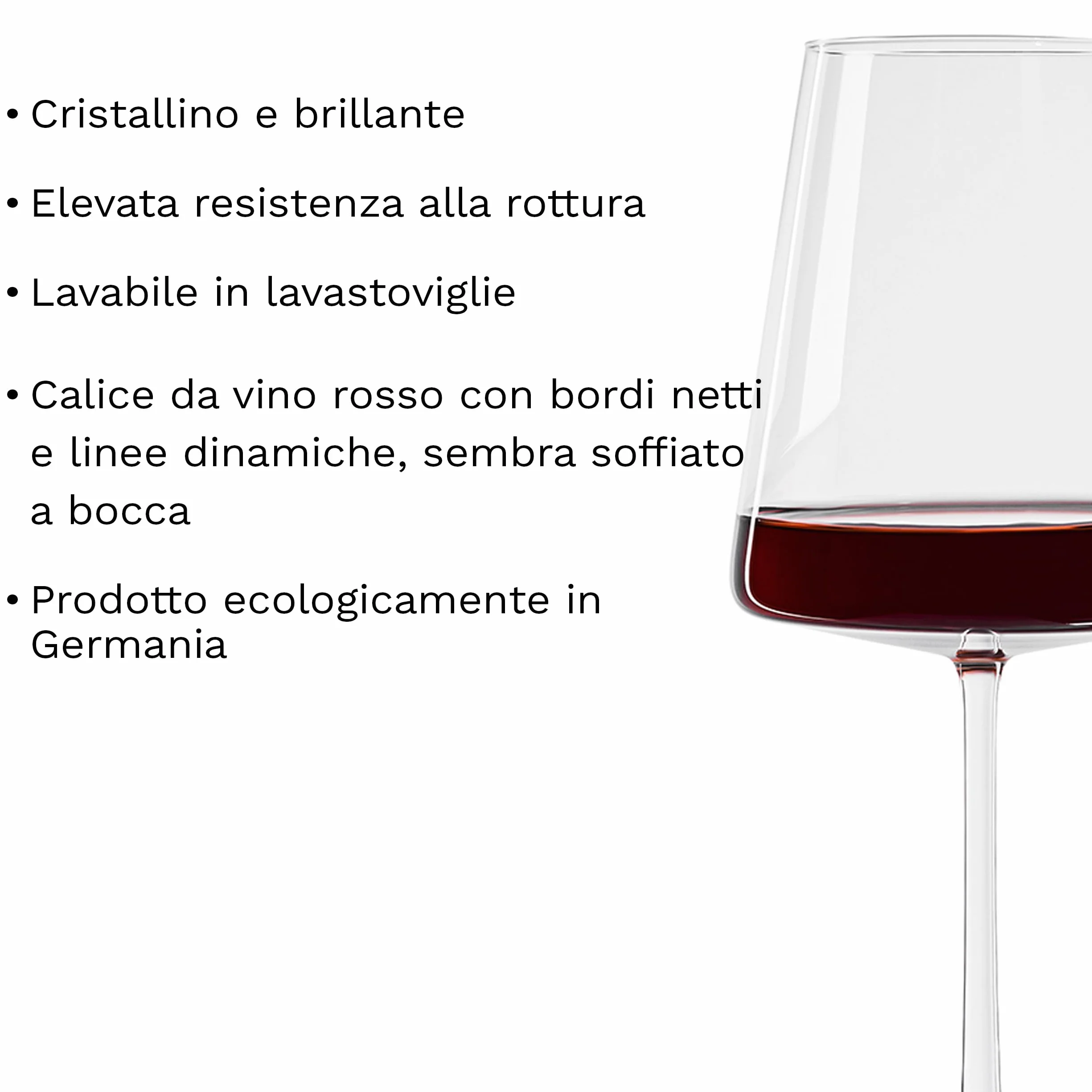 Stölzle Lausitz Calici Vino Rosso Power Set di 6, 520ml – Bicchieri per Vini Corposi, Lavabili in Lavastoviglie