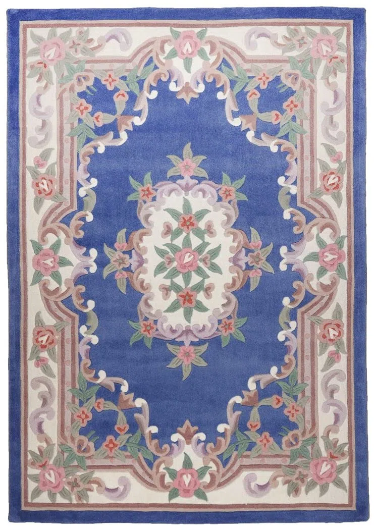Theko Sona-Lux Tappeto classico Aubusson blu