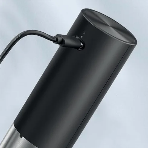 Ghidini Italy 1850 Levatappi Elettrico Ricaricabile USB-C Cavatappi Tagliacapsule Acciaio Inox 4,8x21cm