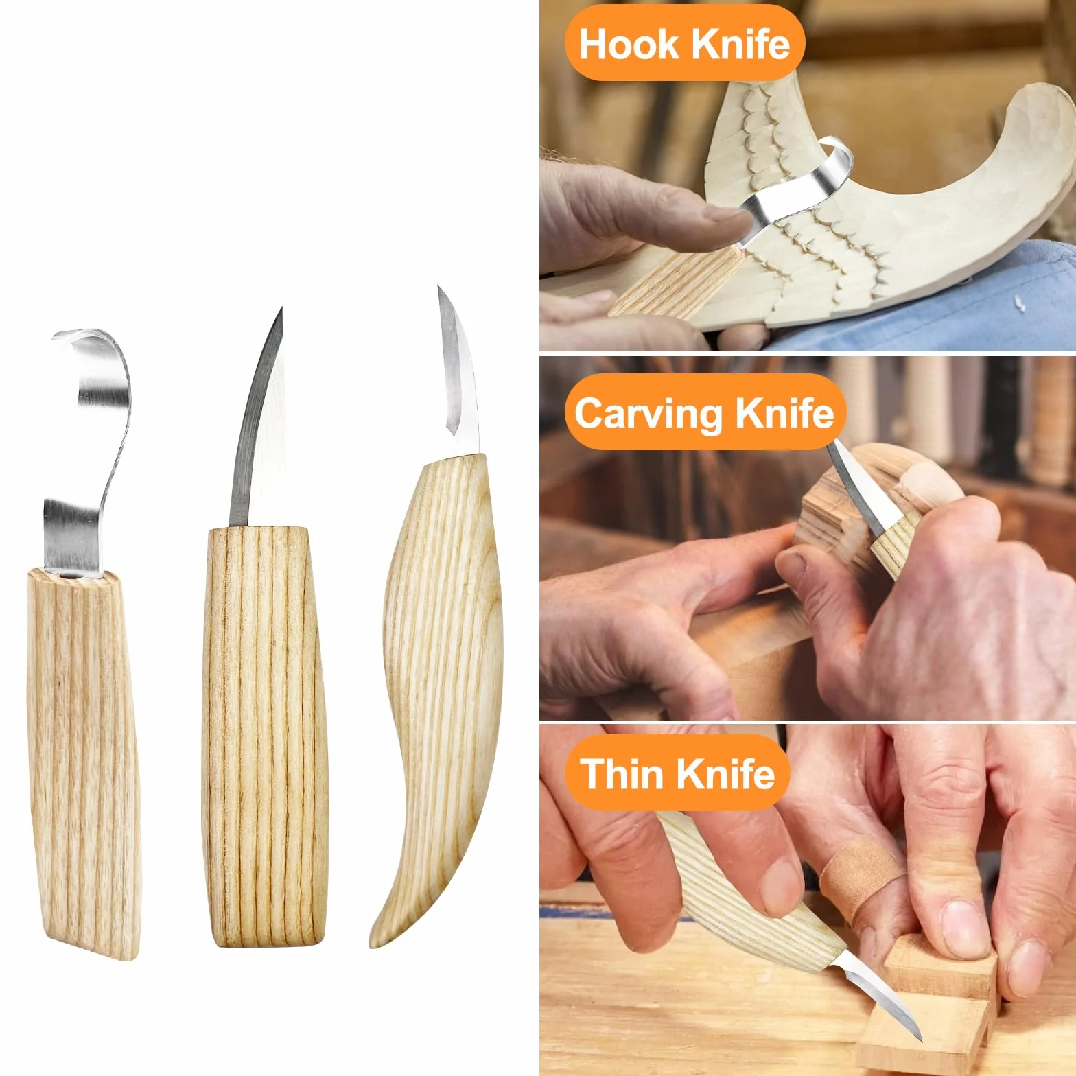 Traxenta Kit Intaglio Legno, Coltello Intaglio Legno Professionale, 25 PCS Set di Utensili da Intaglio in Legno, Strumenti per Intaglio del Legno con 11 Coltelli da Intaglio, per Adulti Bambini
