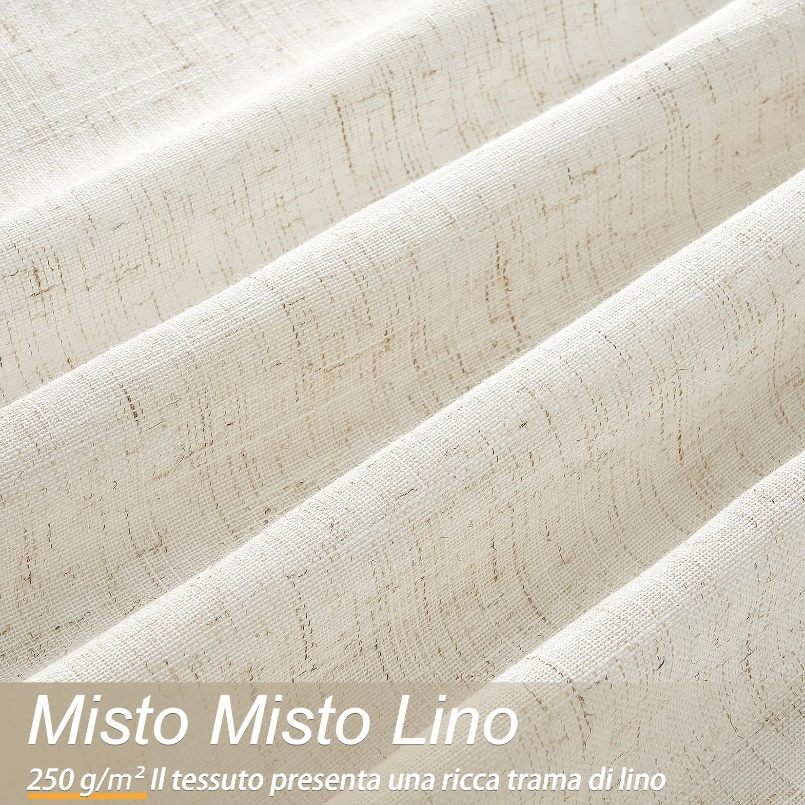 Topfinel Tende Per Interni Oscuranti Lino Tenda Camera Da Letto Bambini a Pannello con Occhielli in Voile Spessa Tenda Semitrasparente per Poggiorno da Letto Ufficio Naturale 2 Pezzi 140 x 260 cm
