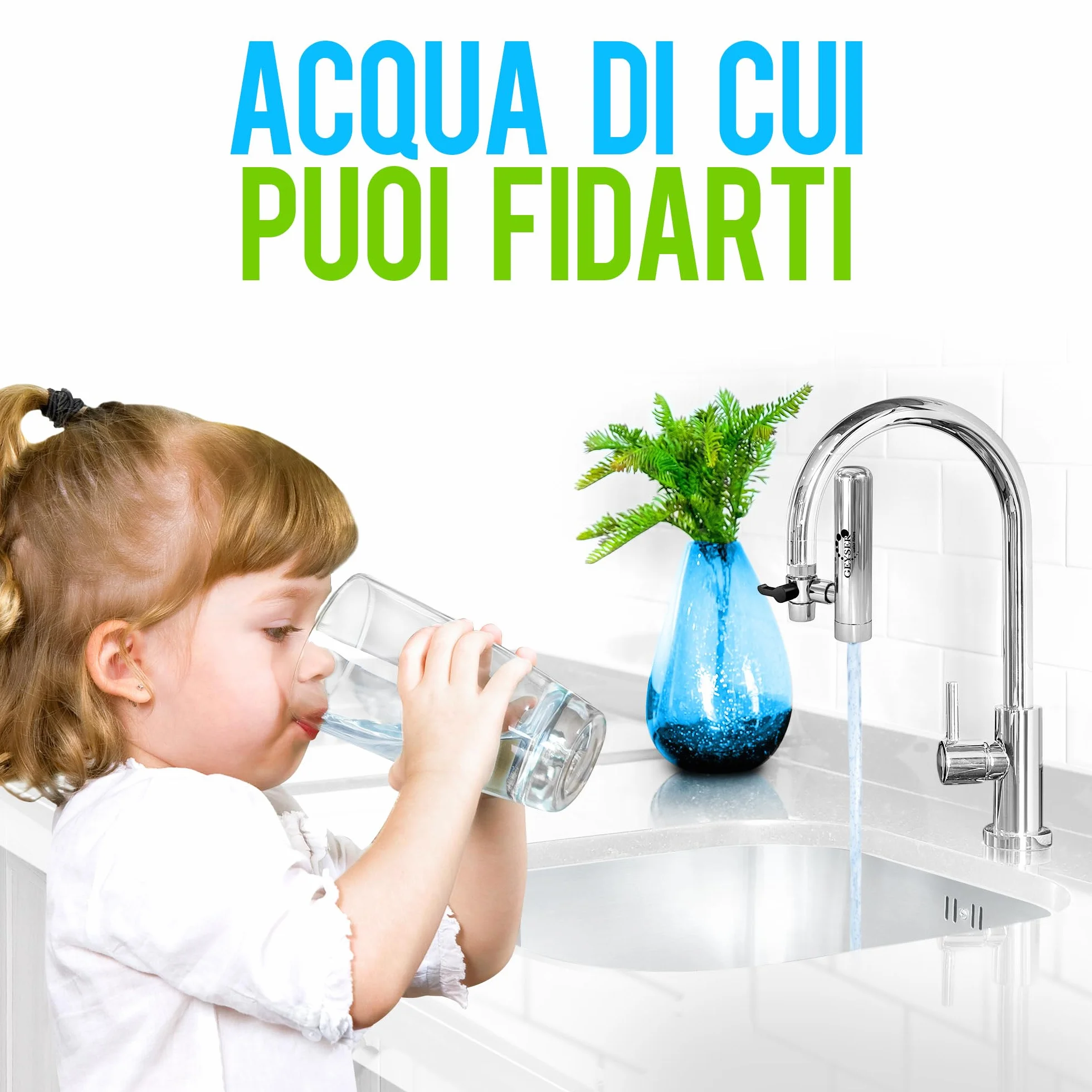 Geyser Euro Cartuccia di Ricambio Riduzione Cloro Protezione Calcare Migliora Gusto Acqua Rubinetto 3 Mesi Confezione 1