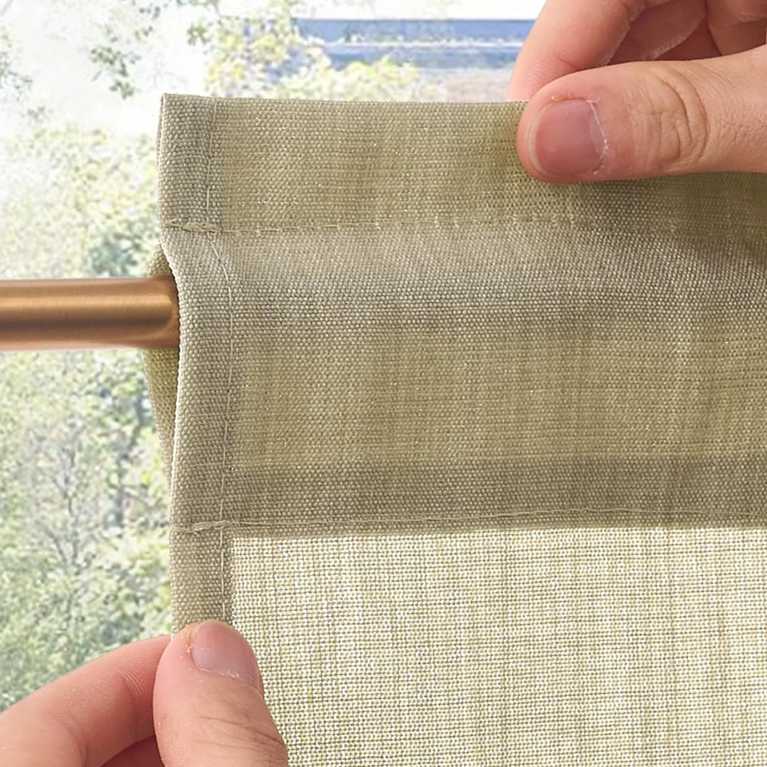 TOPICK Tenda Cucina Tende Corte Piccole Brise Vento, Taupe 65x115 cm 2 Pannelli con Passante per Traversa Per Finestra, Armadio, Mobile Basso, Camera e Copertura Sotto Lavandino