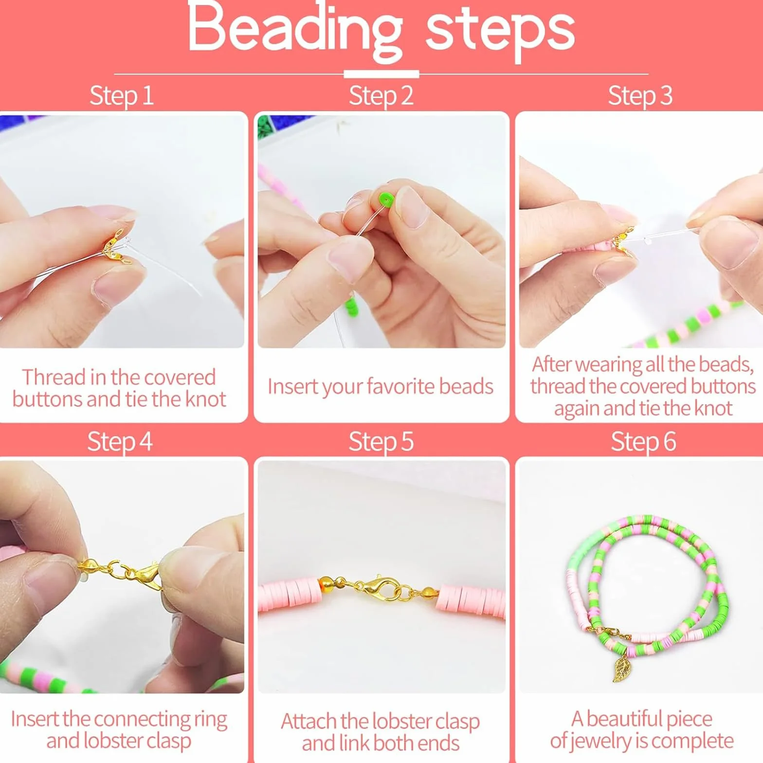 Qikuver Kit per la creazione di bracciali, 8230 perline in argilla, 60 colori, 3 scatole di perline per la creazione di gioielli, perline rotonde con lettere, cuori e motivi con ciondoli, braccialetti