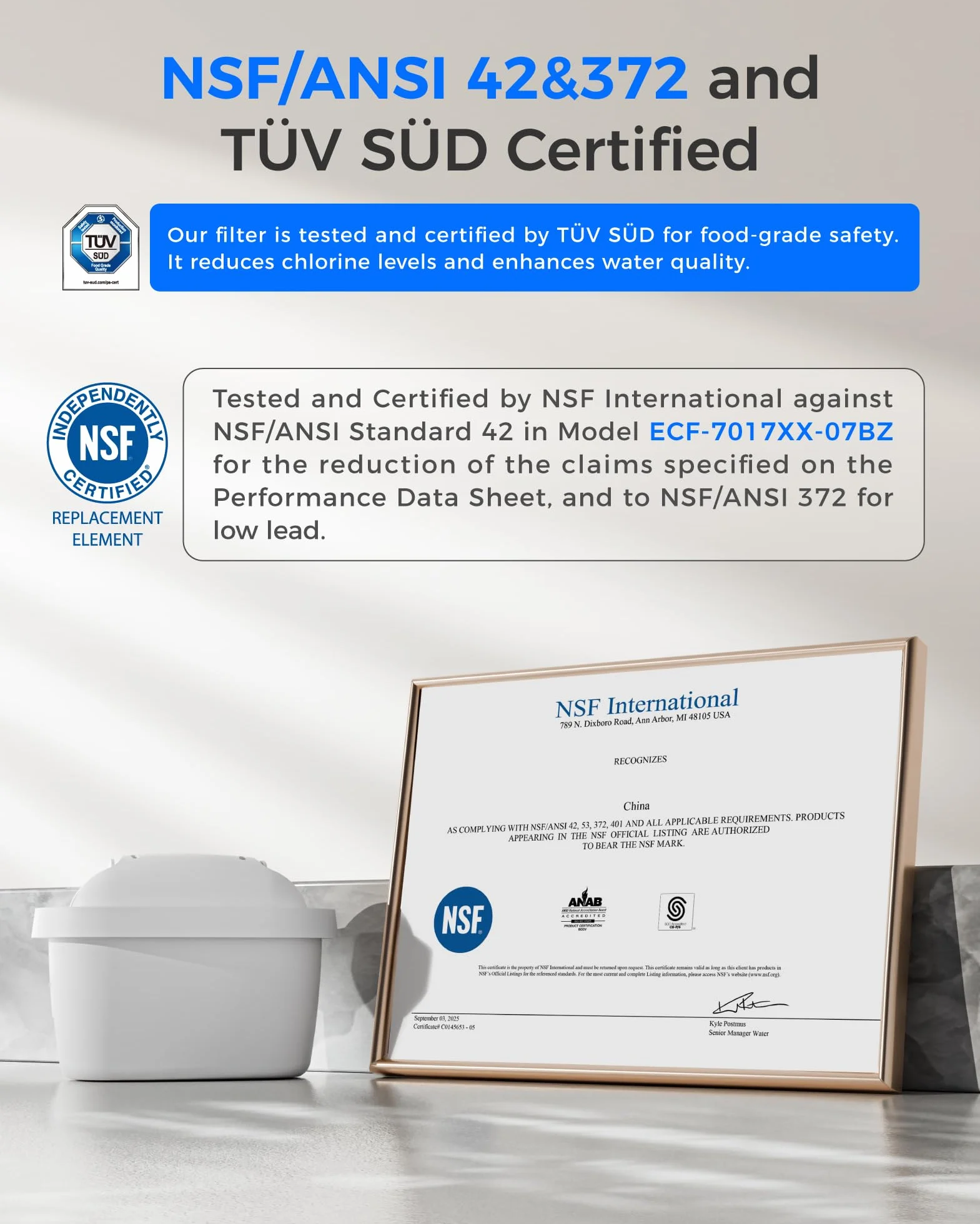 Waterdrop Filtri Compatibili Brita Maxtra+ Plus Maxtra Pro All-in-1 Ridurre PFAS PFOA PFOS TÜV SÜD NSF Certificata 12