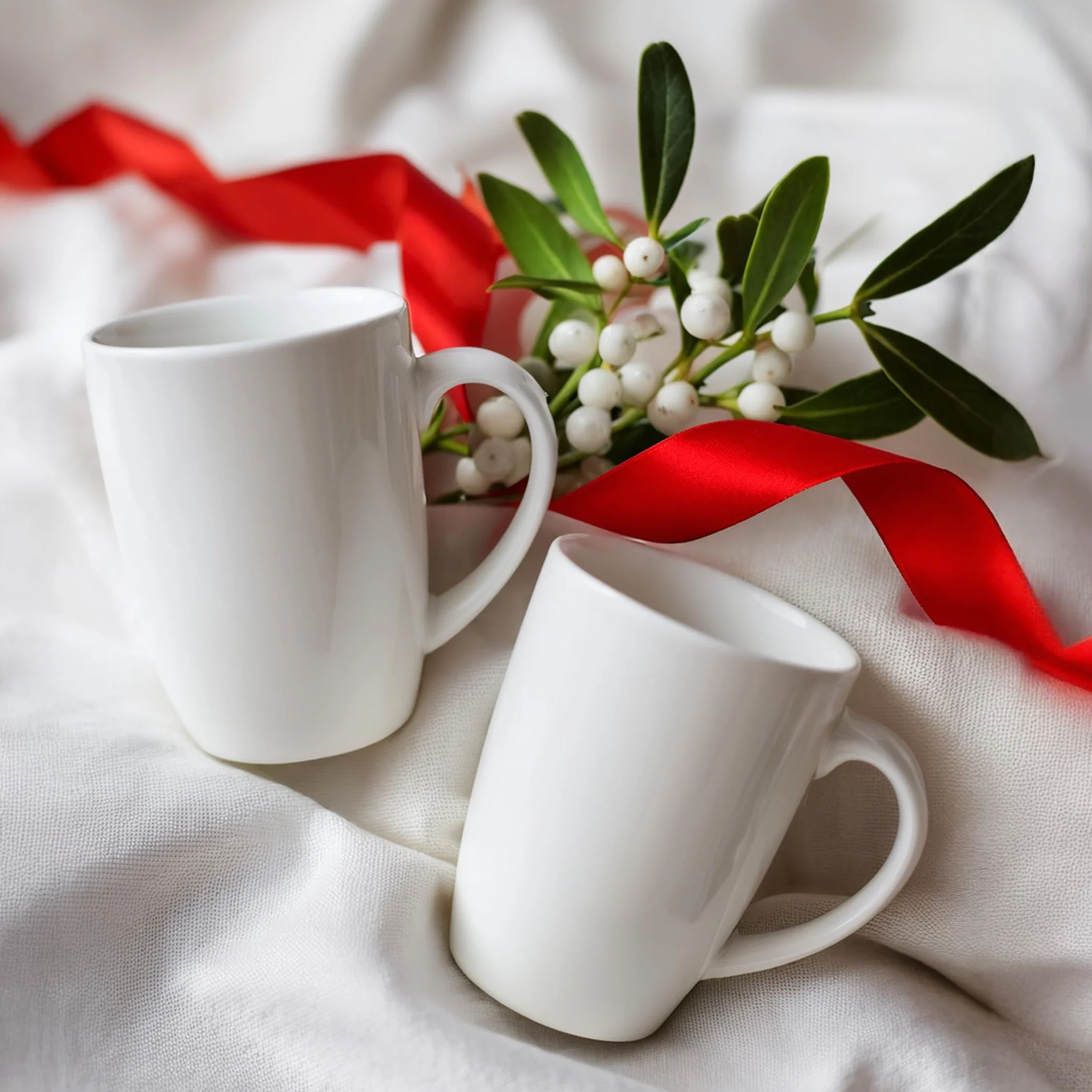 Glasmark Krosno Set di 6 tazze da caffè in ceramica 300 ml Bianco