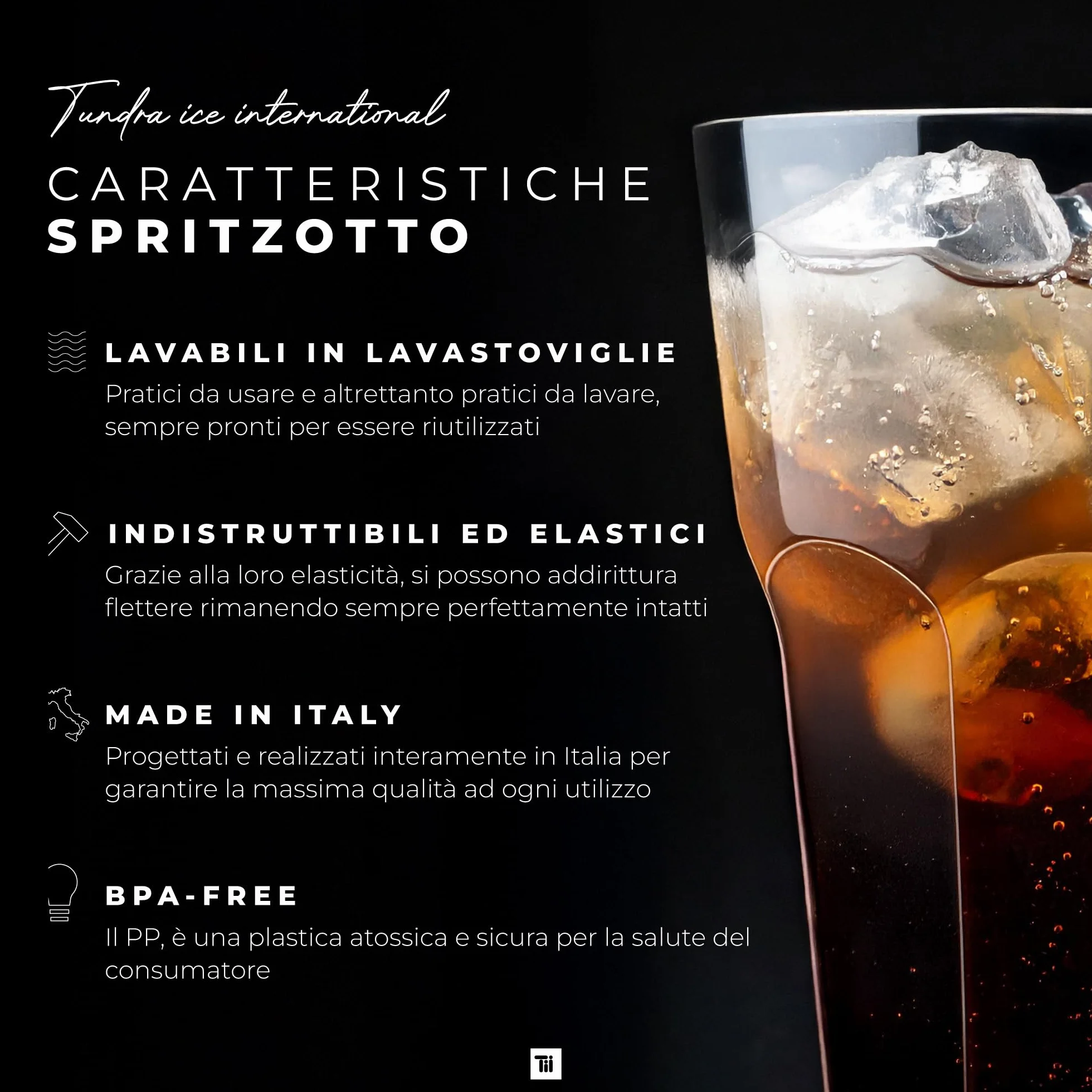 TUNDRA Bicchieri da Cocktail 350 ml BPA-Free Plastica Riciclabile Infrangibili Riutilizzabili Confezione 40