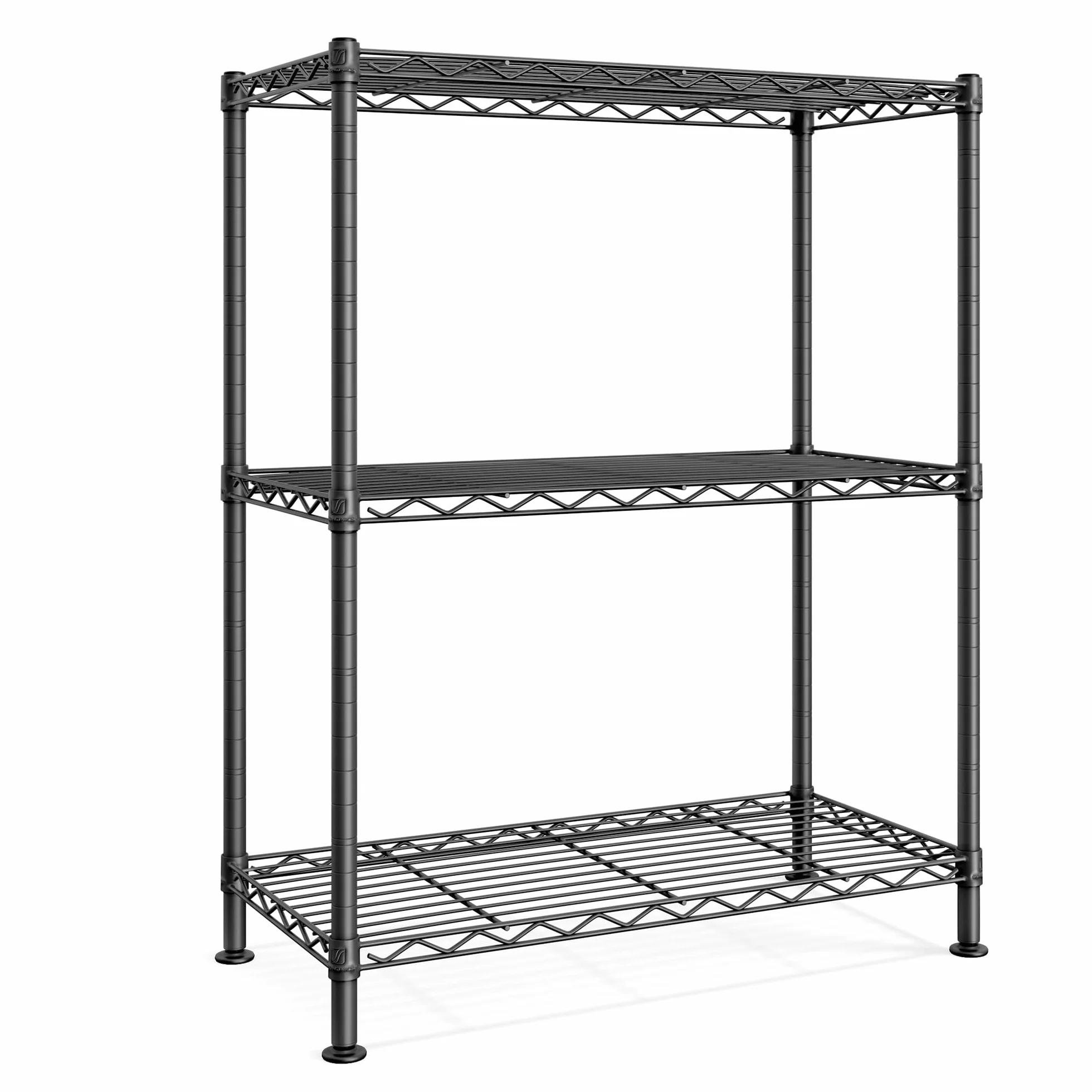 SONGMICS Scaffale Portaoggetti 3 Livelli, Ripiani Regolabili, 30 x 60 x 77 cm, Nero Inchiostro