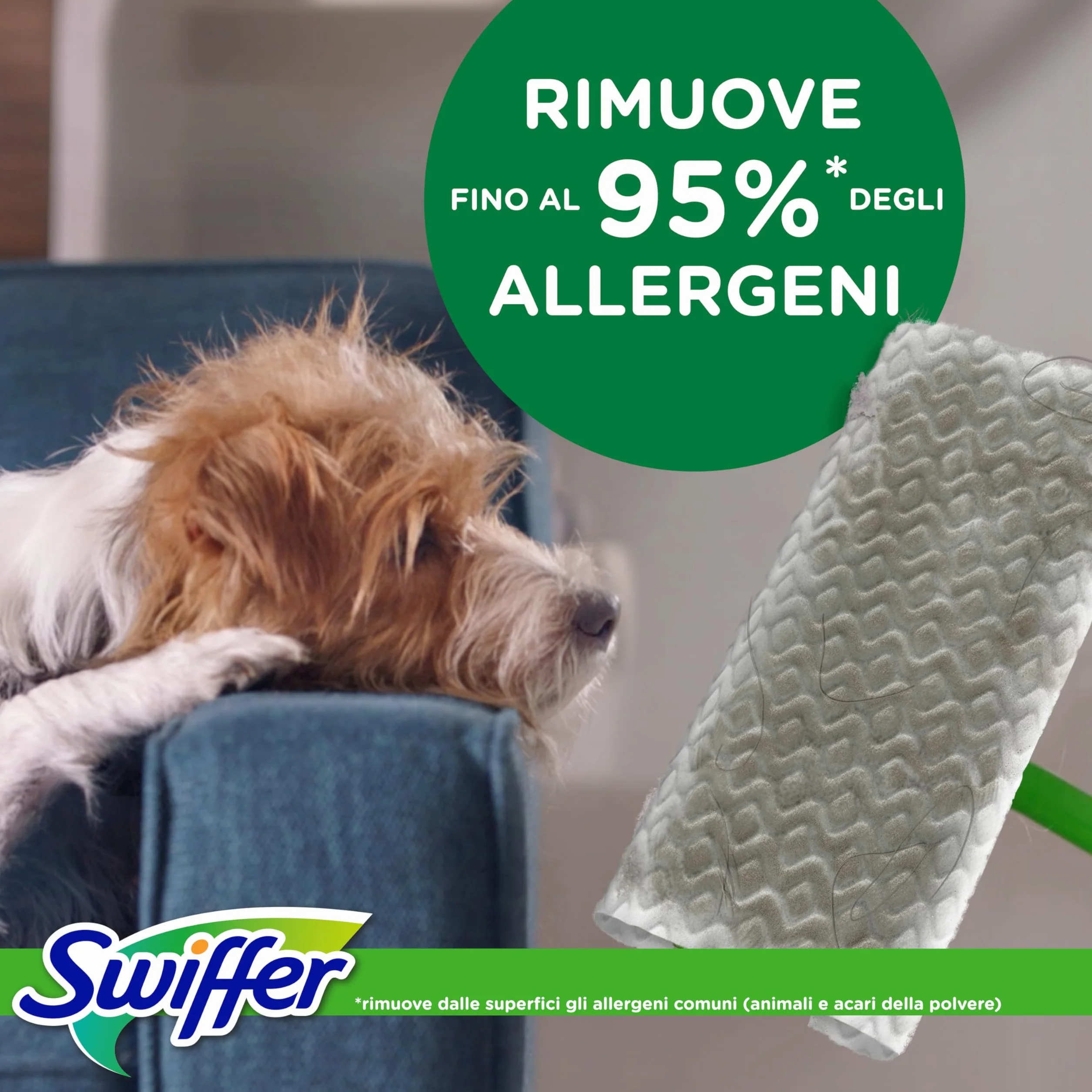 Swiffer Panni Cattura Polvere 216 Microfibra Dry per Pavimenti e Peli Animali