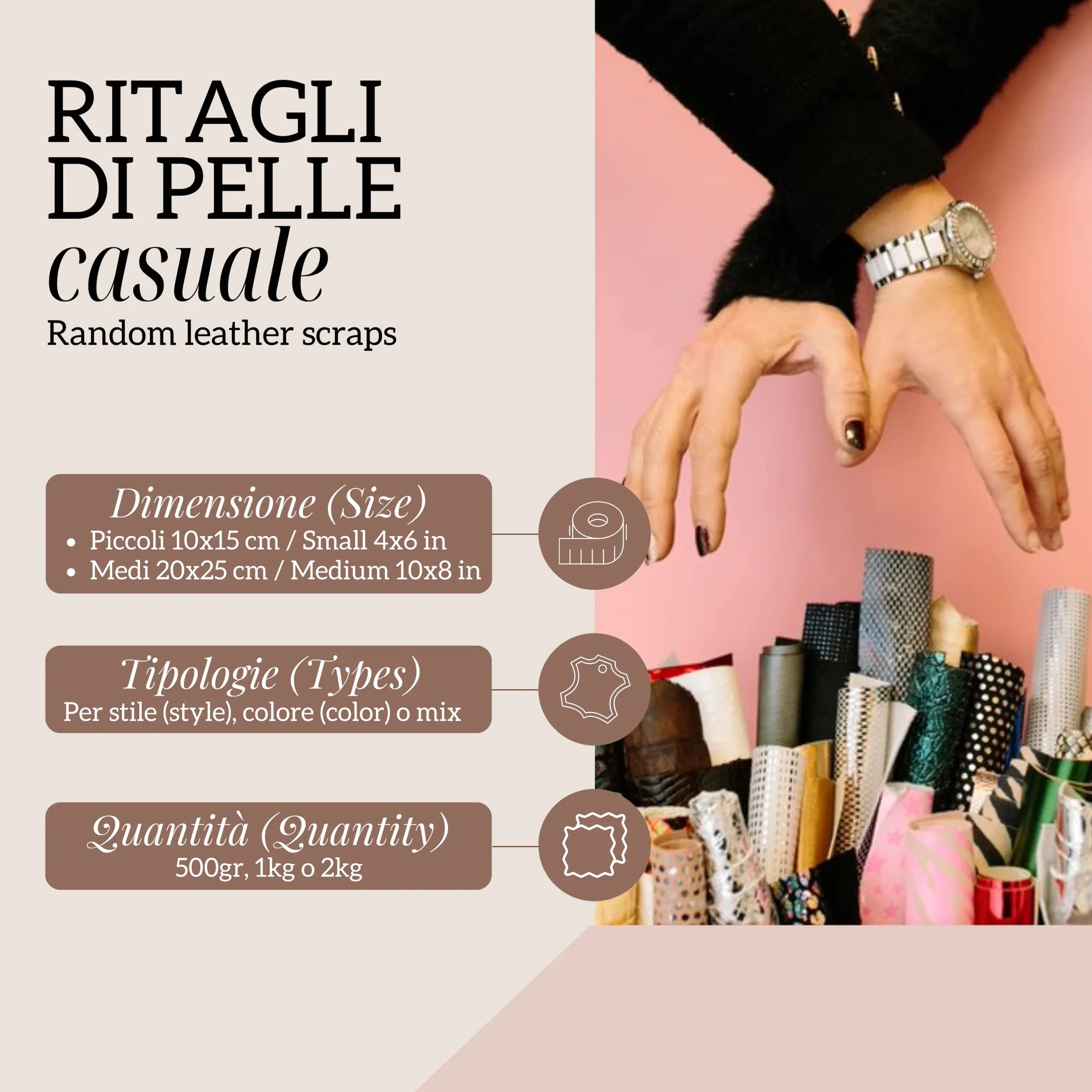 LA GARZARARA - Ritagli di Pelle Grigio e Blu 12x15 cm 0,500 kg Selezione Casuale per Cucito Artigianato