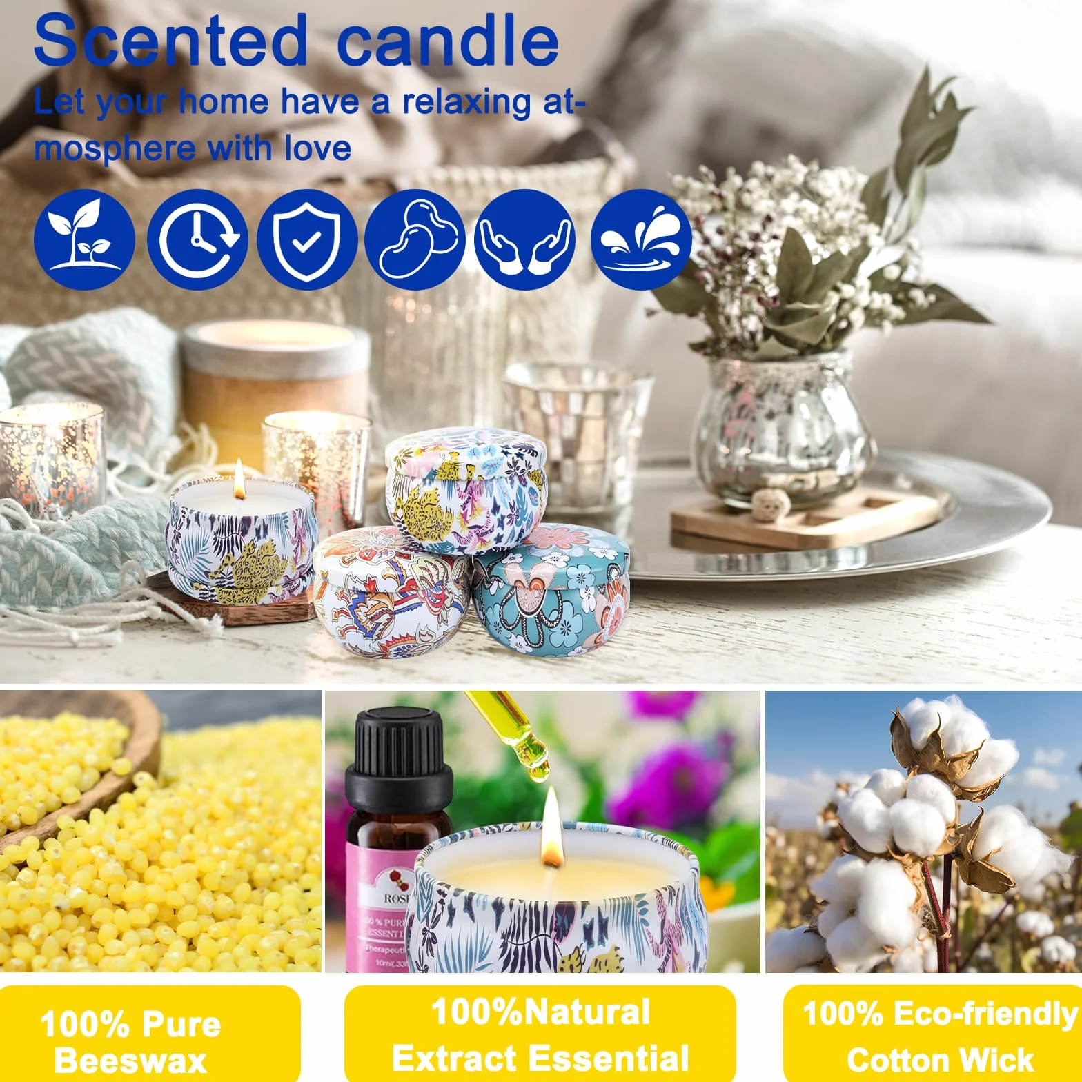 UCAMP Kit per Realizzare Candele Fai da Te per Principianti con Lattine e Stoppini