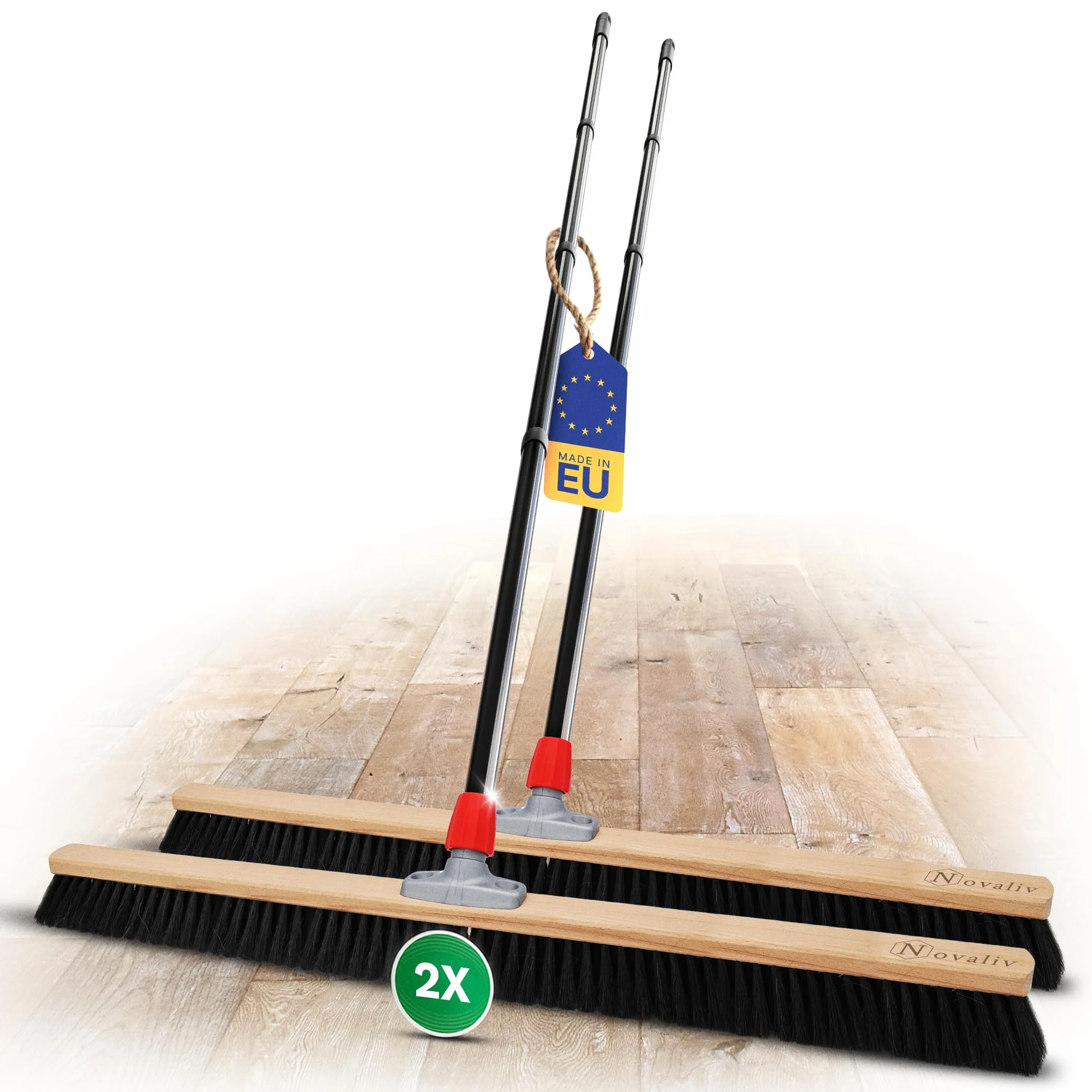 Novaliv Scopa Grande 100 cm Manico Setole Sintetiche Scopa Industriale