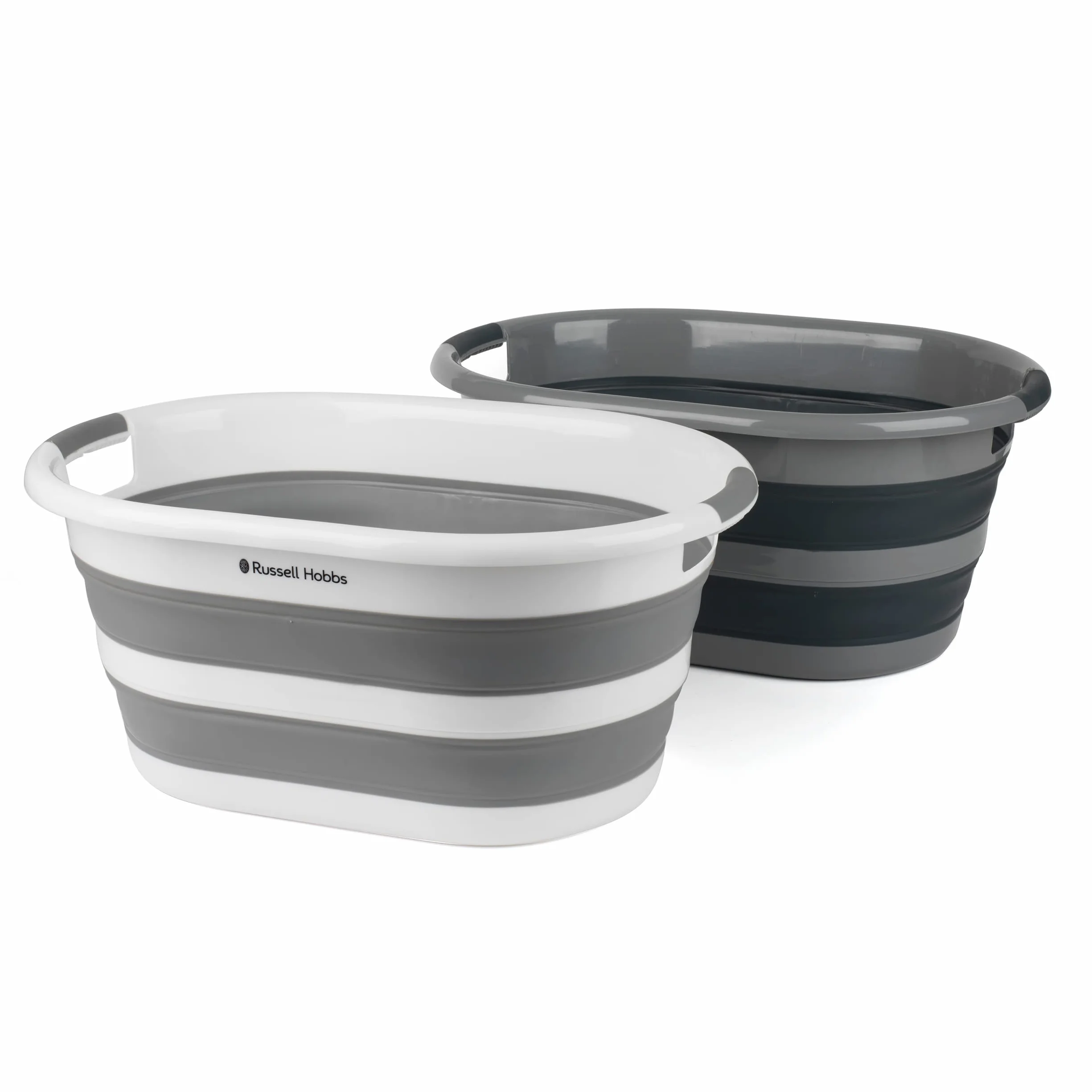 Russell Hobbs Cesto della Biancheria 27L Pieghevole Plastica Nero/Grigio