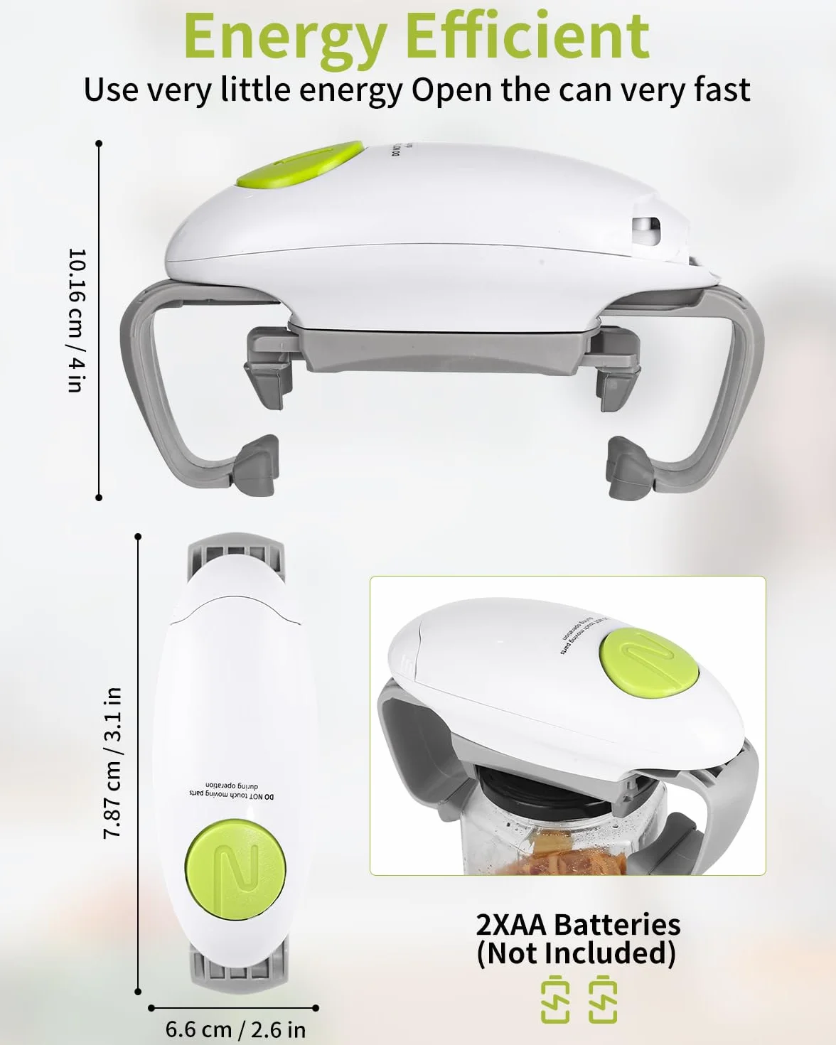 LEAZZLE Apriscatole Elettrico Automatico Bordo Liscio Bianco