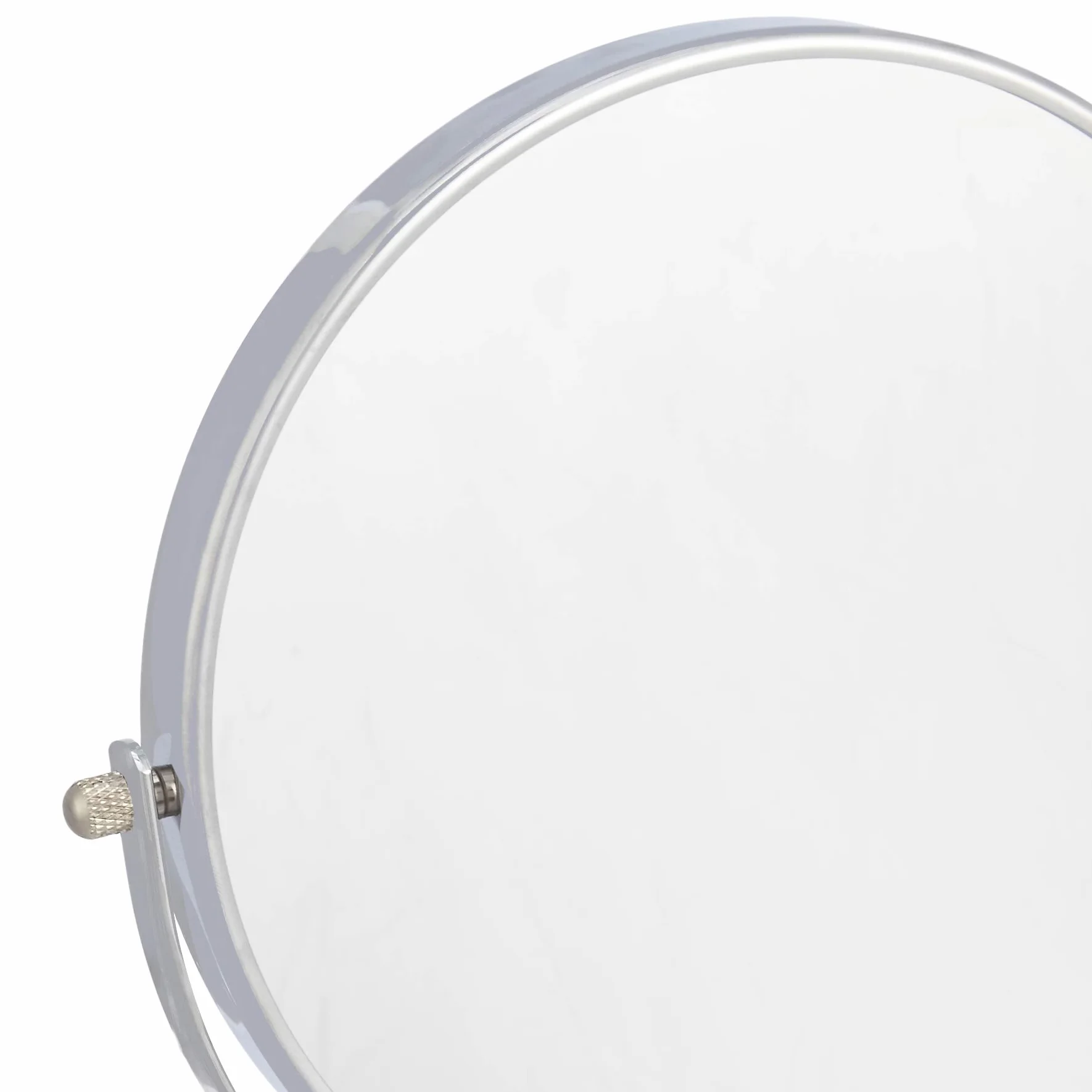 Amazon Basics Rotondo Specchio cosmetico da parete, ingrandimento 1x/5x, Cromo, 15.2 x 1.18 cm