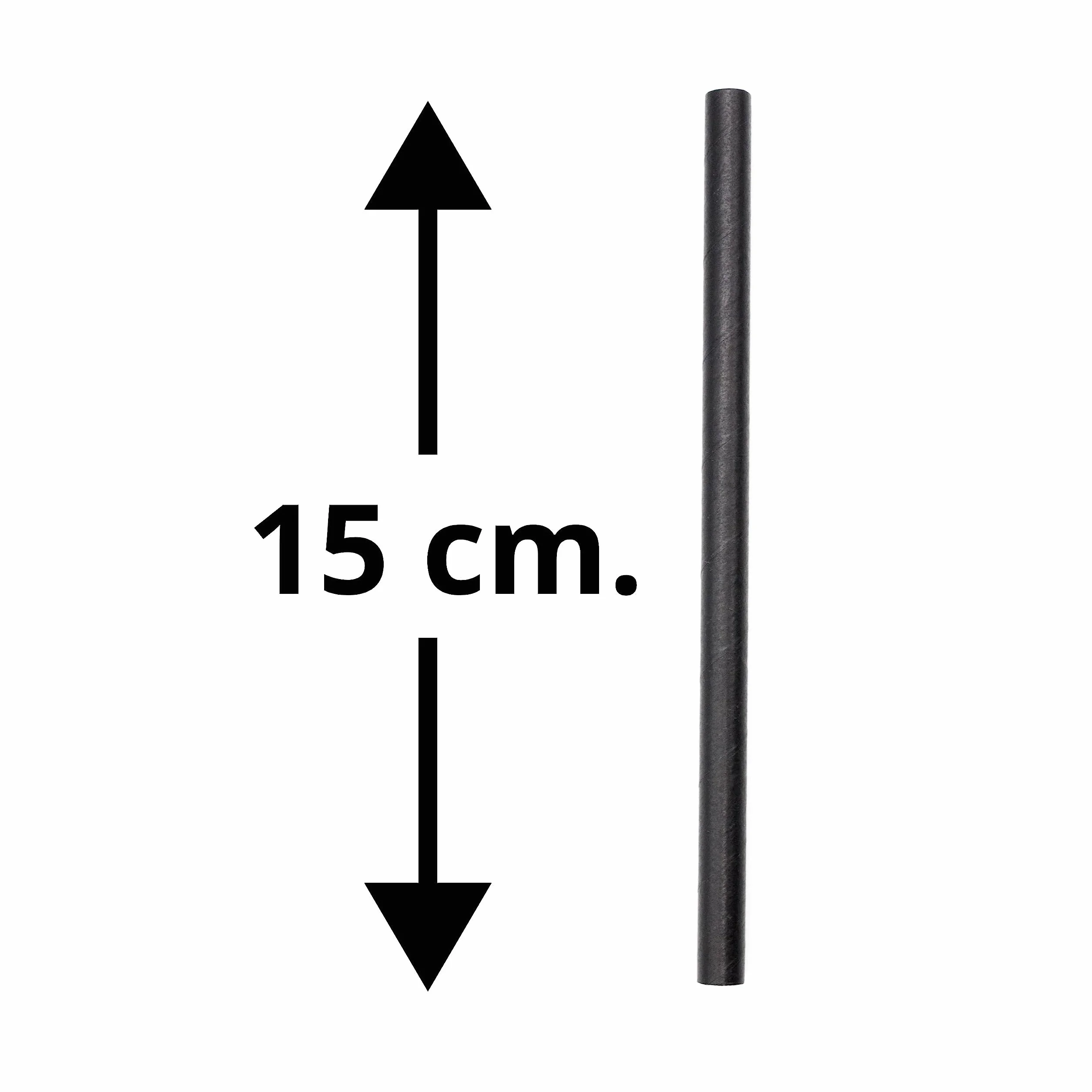 1000 cannucce di carta di colore nero per cocktail. Dimensioni: 150 x 8 mm. 100% biodegradabili e compostabili. (4)