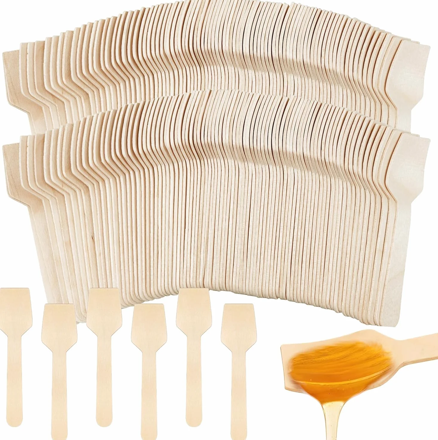 Mini cucchiai in legno da 9,5 cm usa e getta per gelato yogurt dessert 1000 pezzi