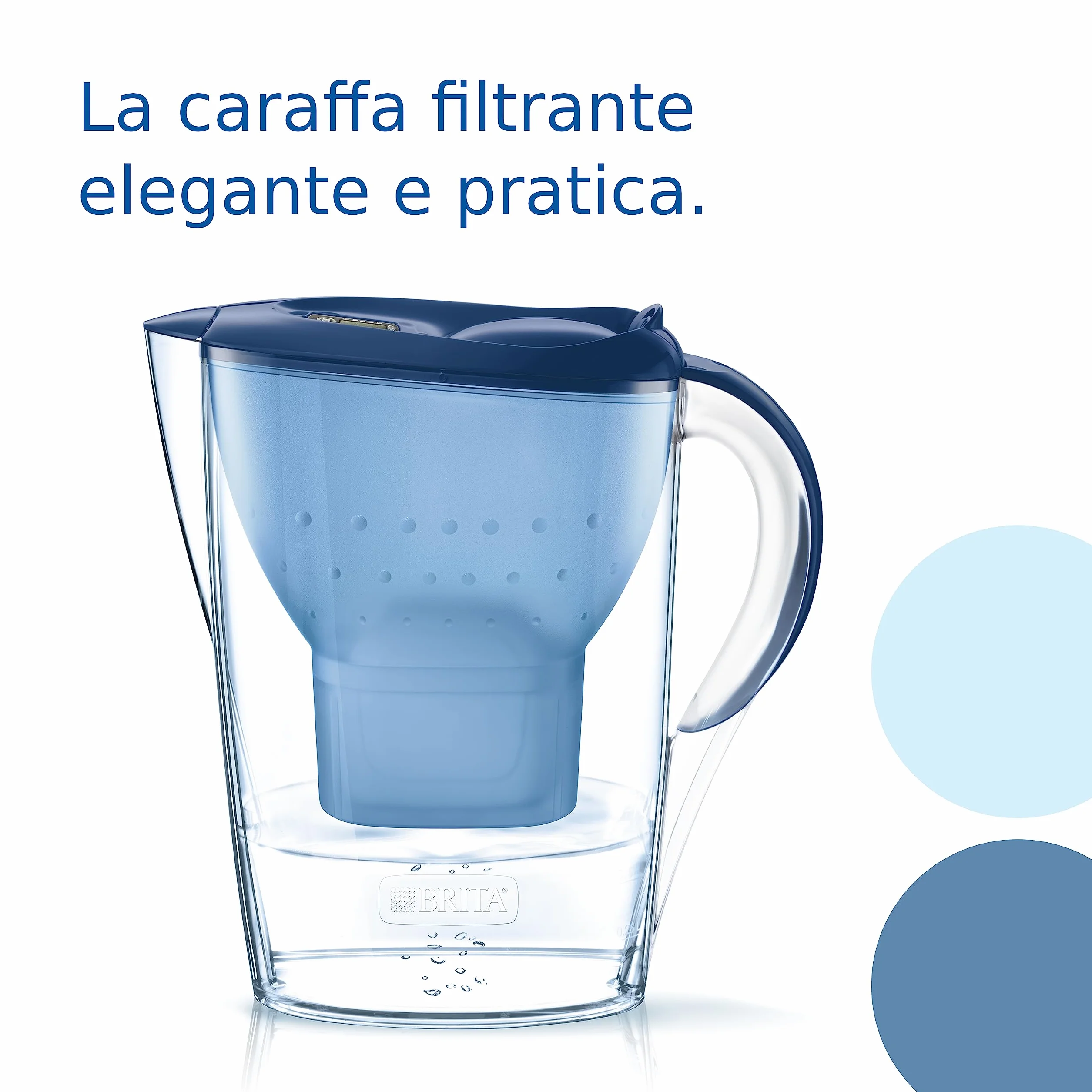 BRITA Marella Blu Caraffa Filtrante Acqua 2.4L con 3 Filtri MAXTRA PRO All-in-1